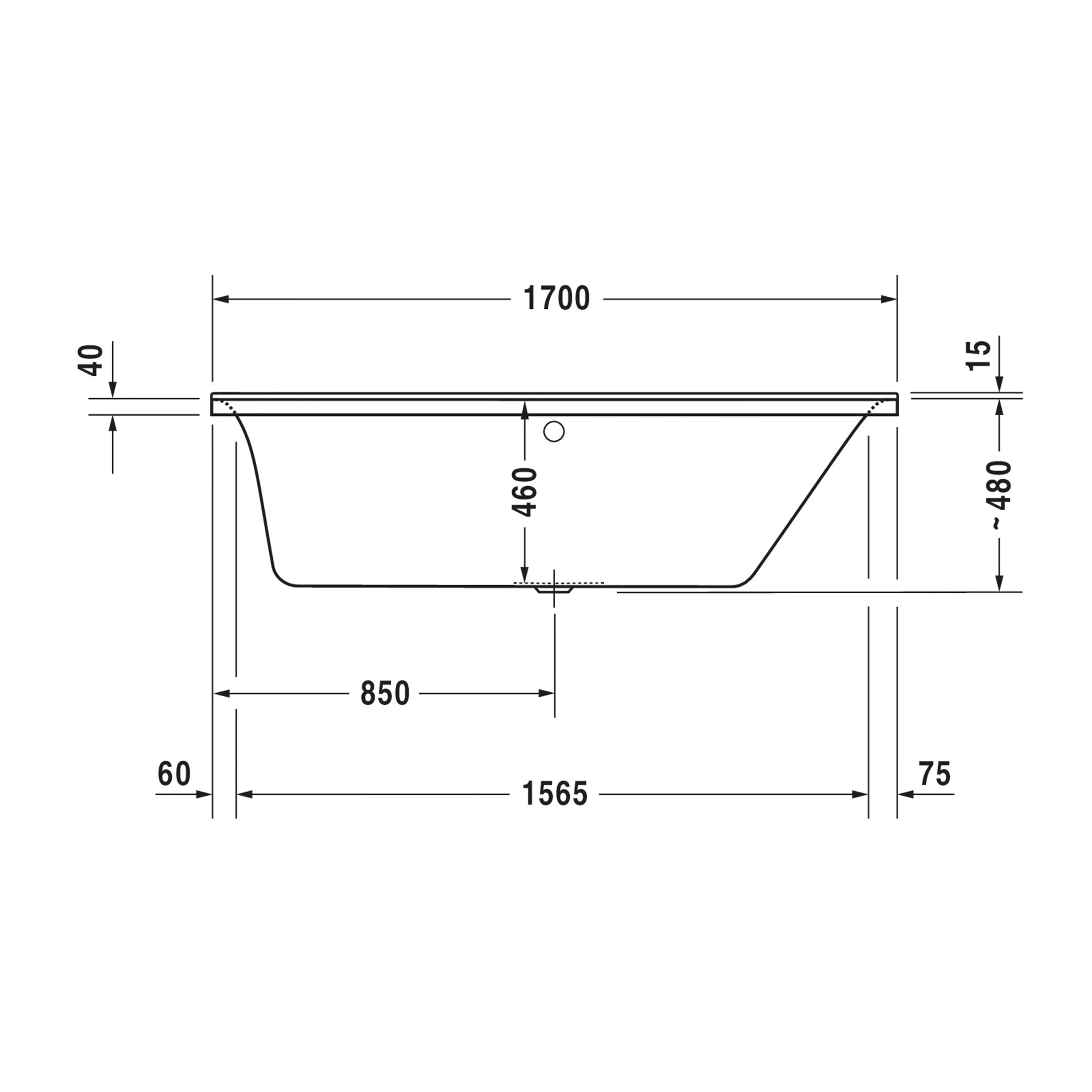 Duravit P3 rektangulärt badkar - Image 11