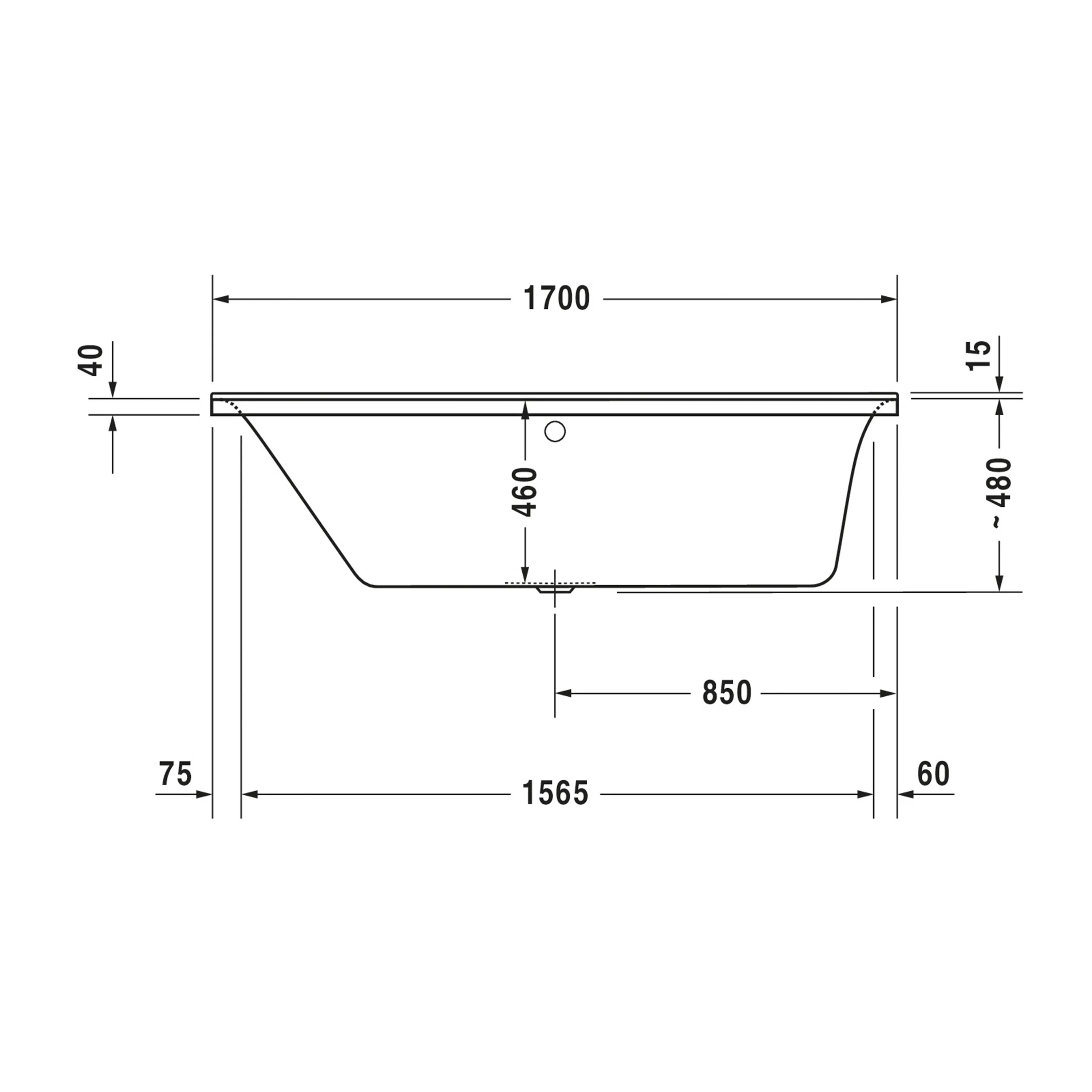 Duravit P3 rektangulärt badkar - Image 9