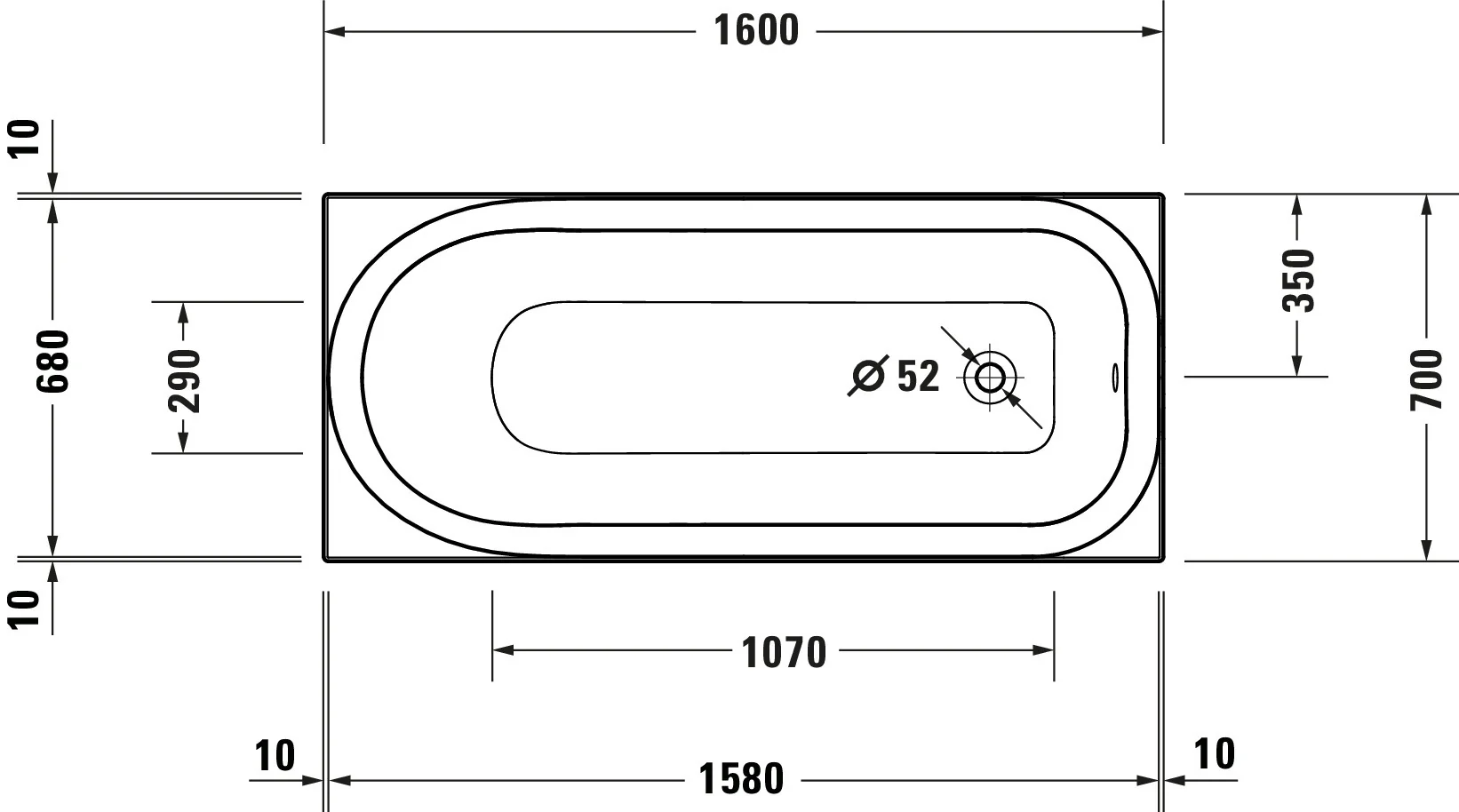 Duravit Soleil rektangulär badkar, inbyggd badkar - Image 4
