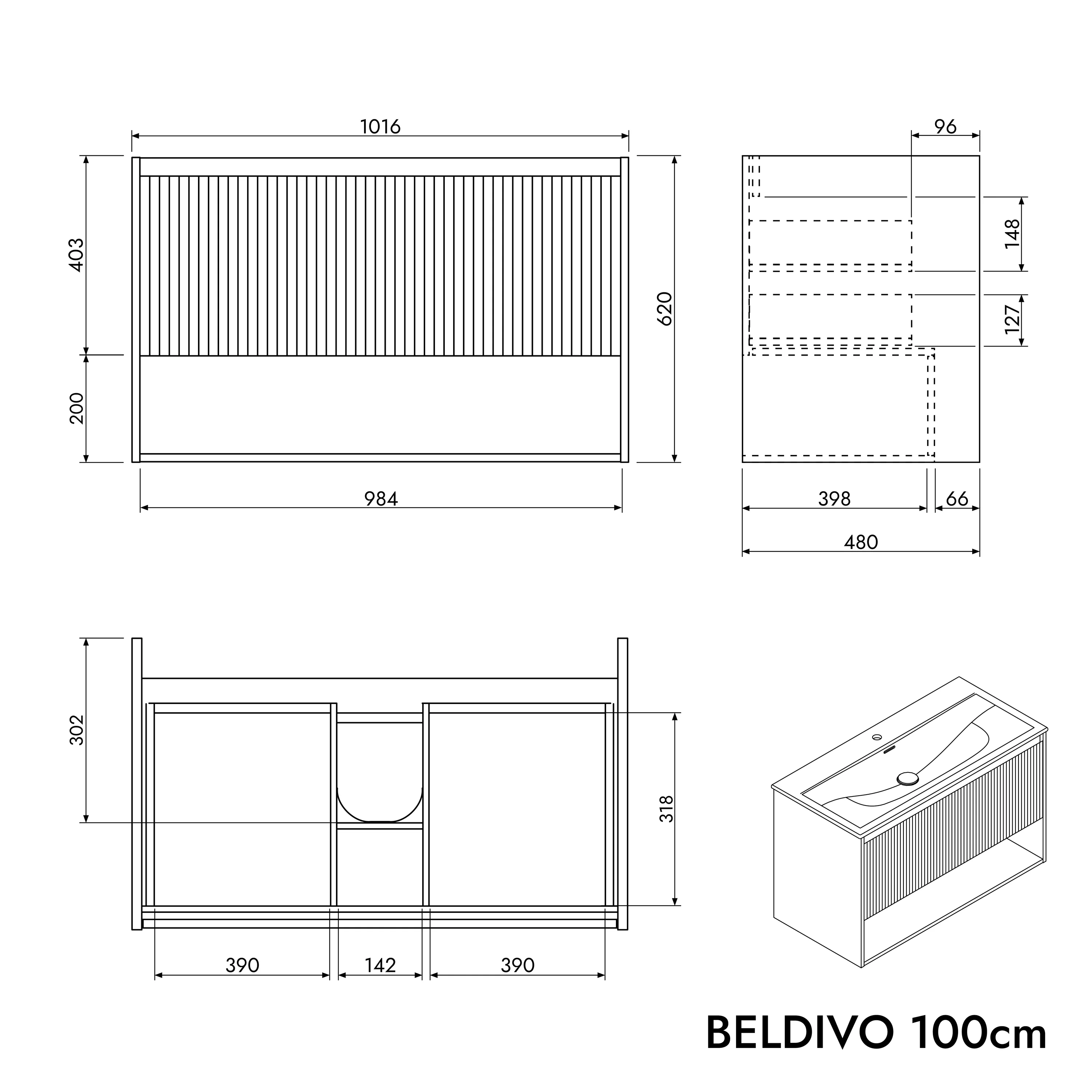Duravit tvättställ med underskåp BELDIVO 100 cm - Image 25