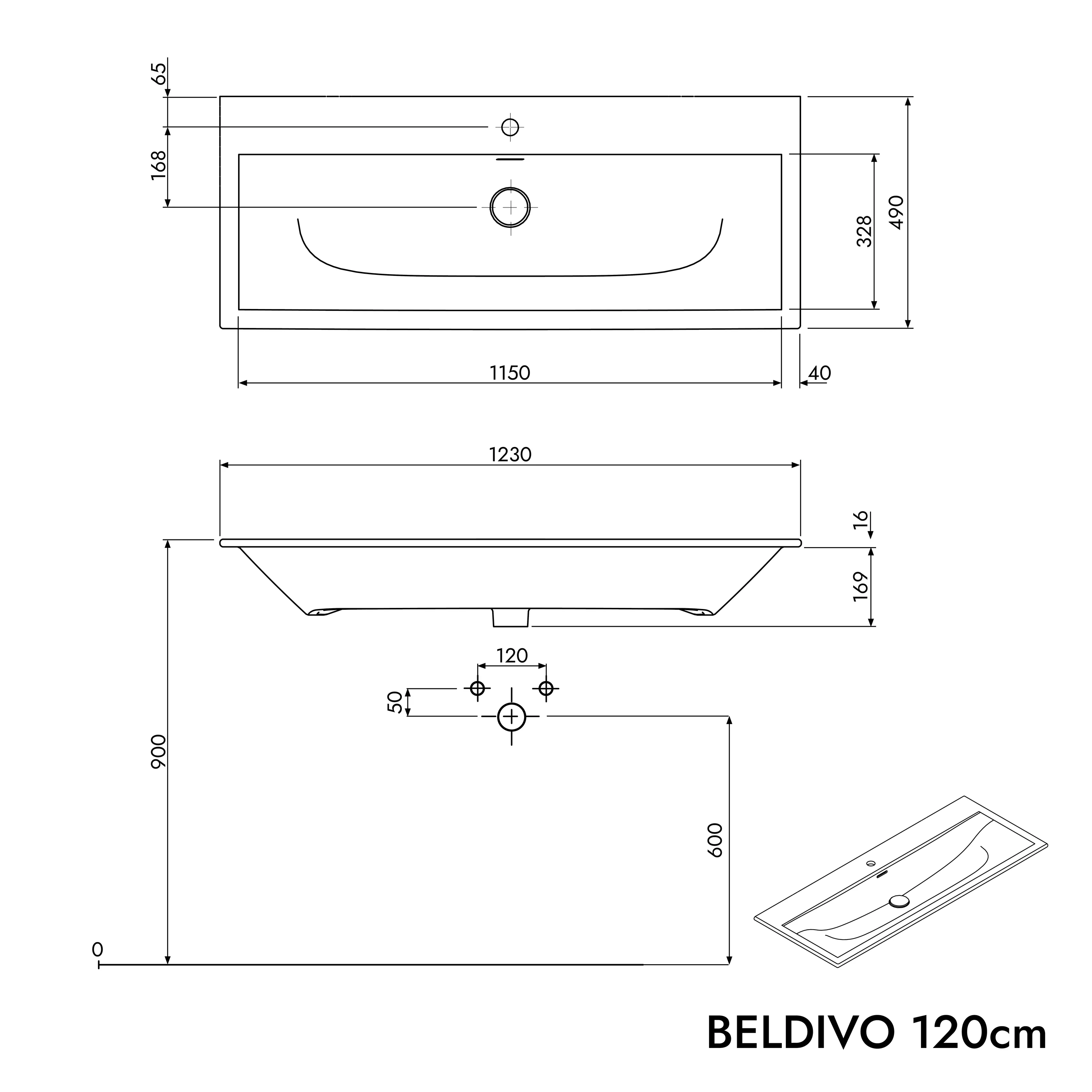 Duravit tvättställ med underskåp BELDIVO 120 cm - Image 26