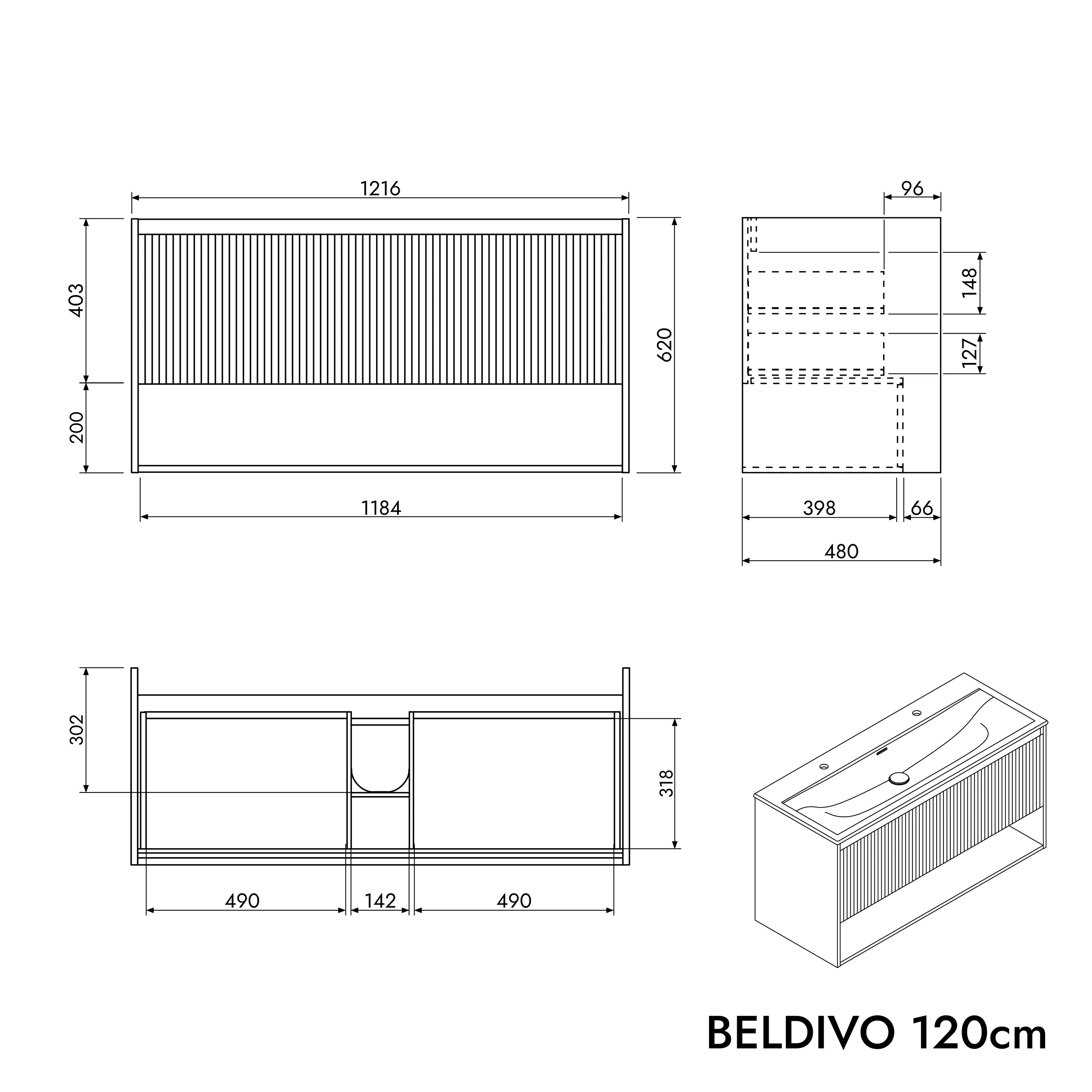 Duravit tvättställ med underskåp BELDIVO 120 cm - Image 50