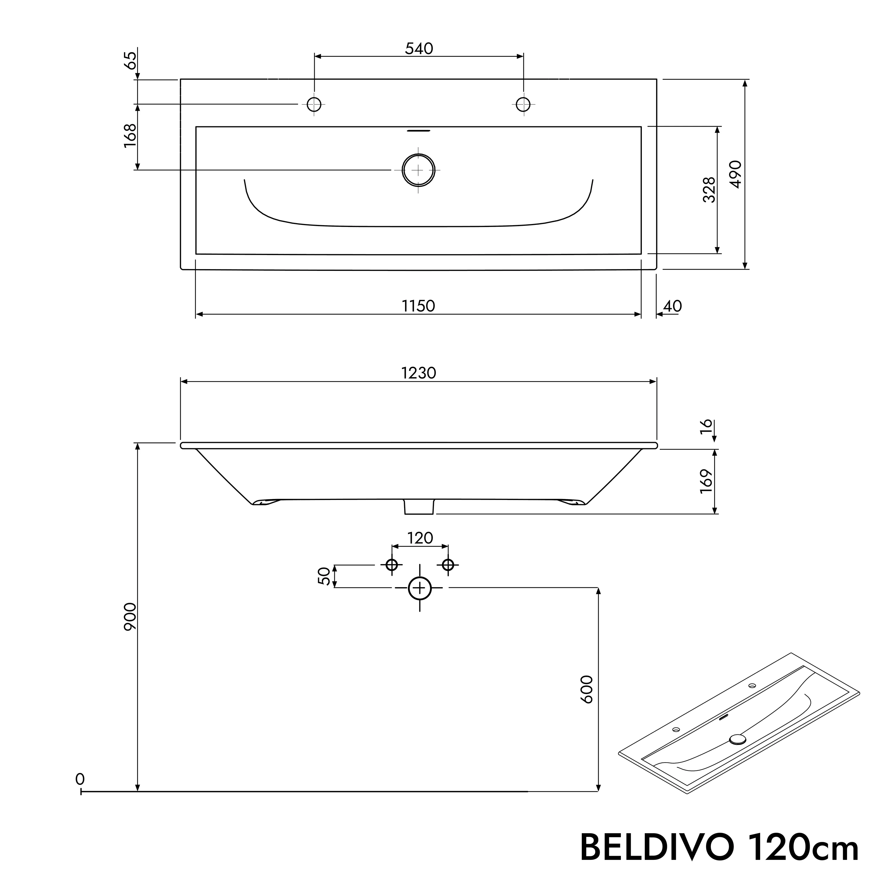 Duravit tvättställ med underskåp BELDIVO 120 cm - Image 52