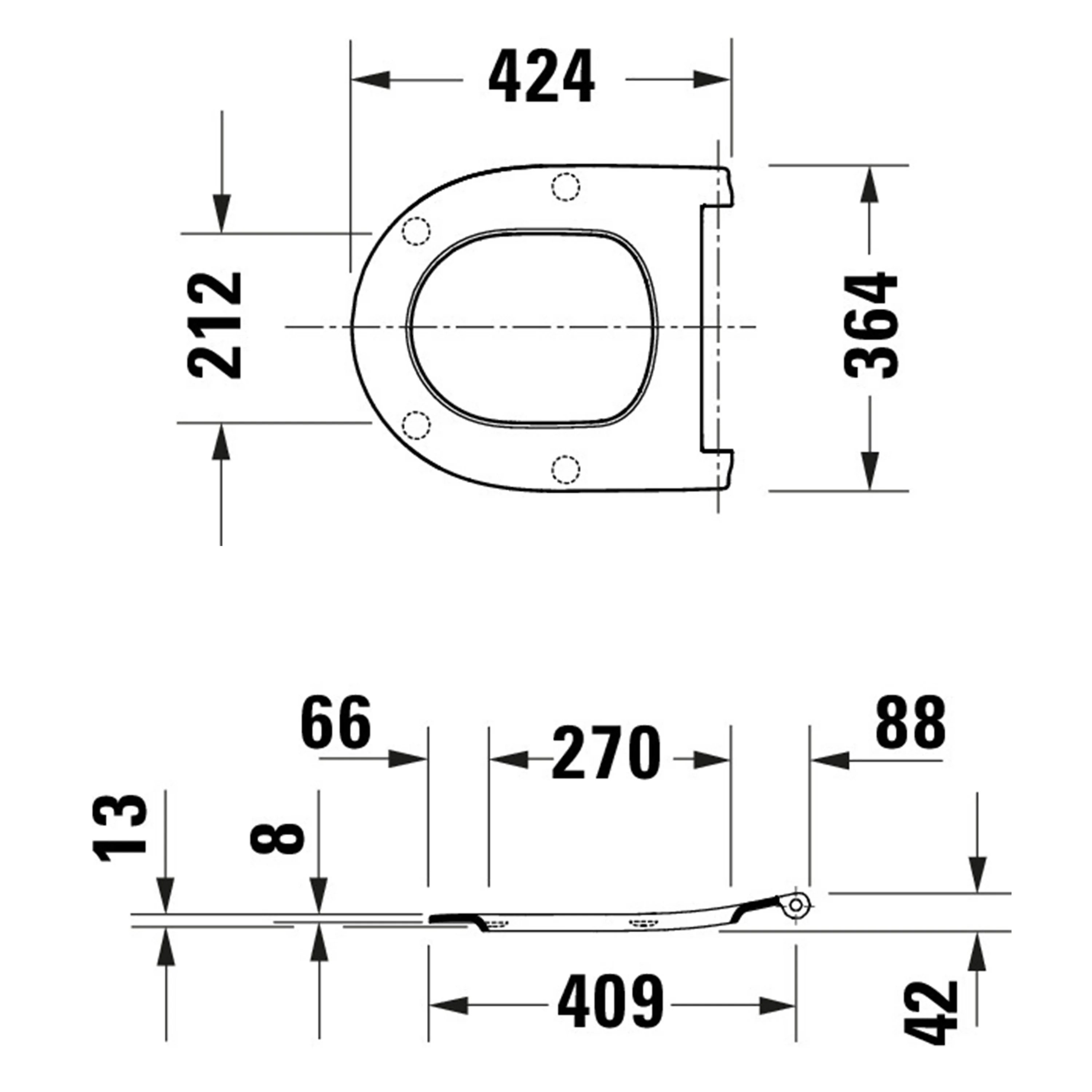 Duravit Univavo Universal WC-stol med mjukstängande mekanism, oval - Image 7