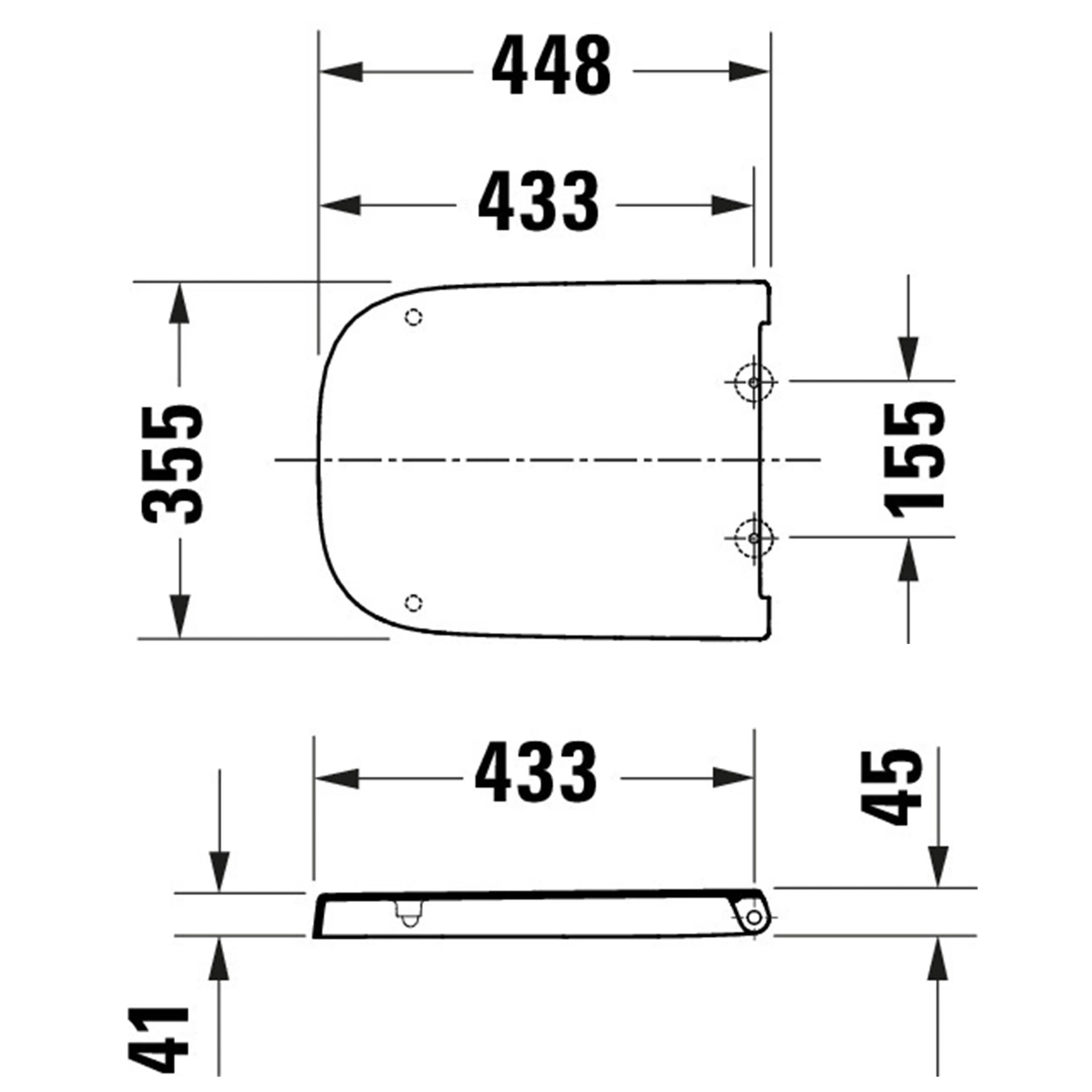 Duravit Univavo universell toalettsits med mjukstängning, fyrkantig  - Image 4