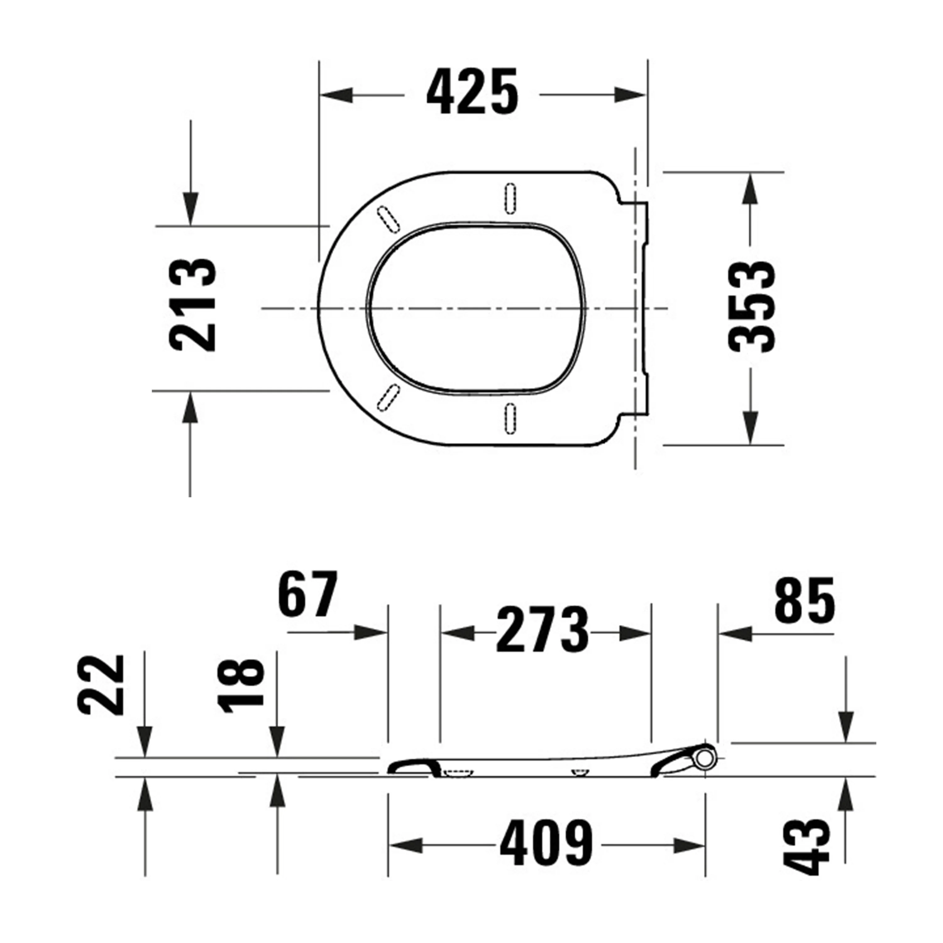 Duravit Univavo universell toalettsits med mjukstängning, rund  - Image 5