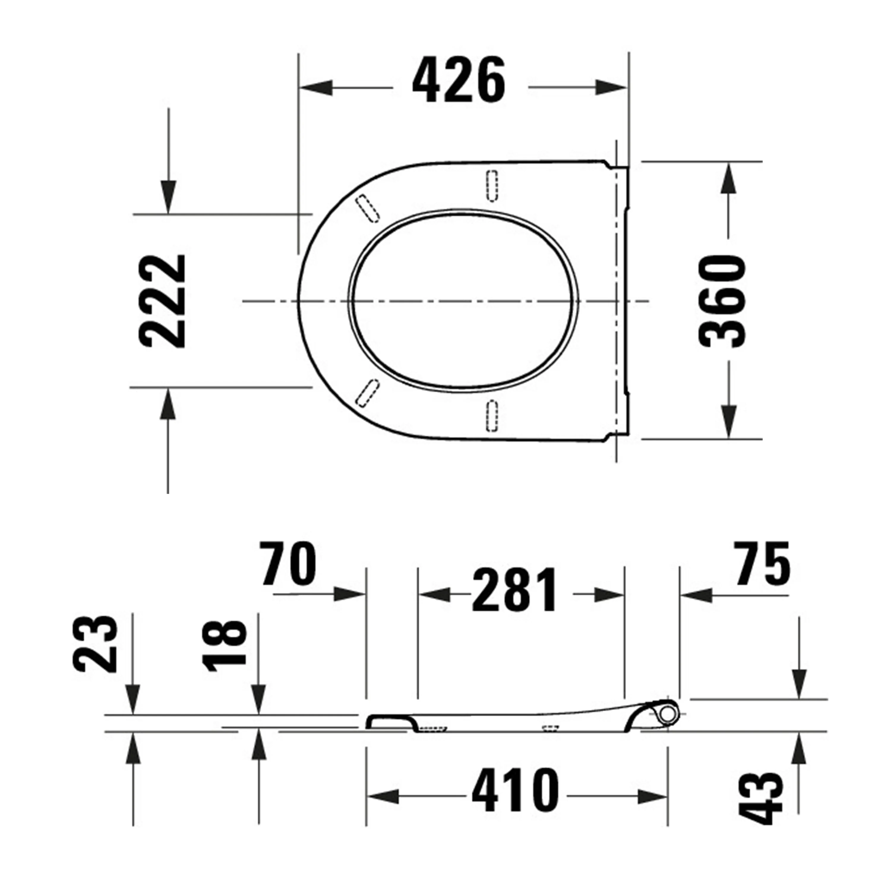 Duravit Univavo universell toalettsits med mjukstängning, rund - Image 5