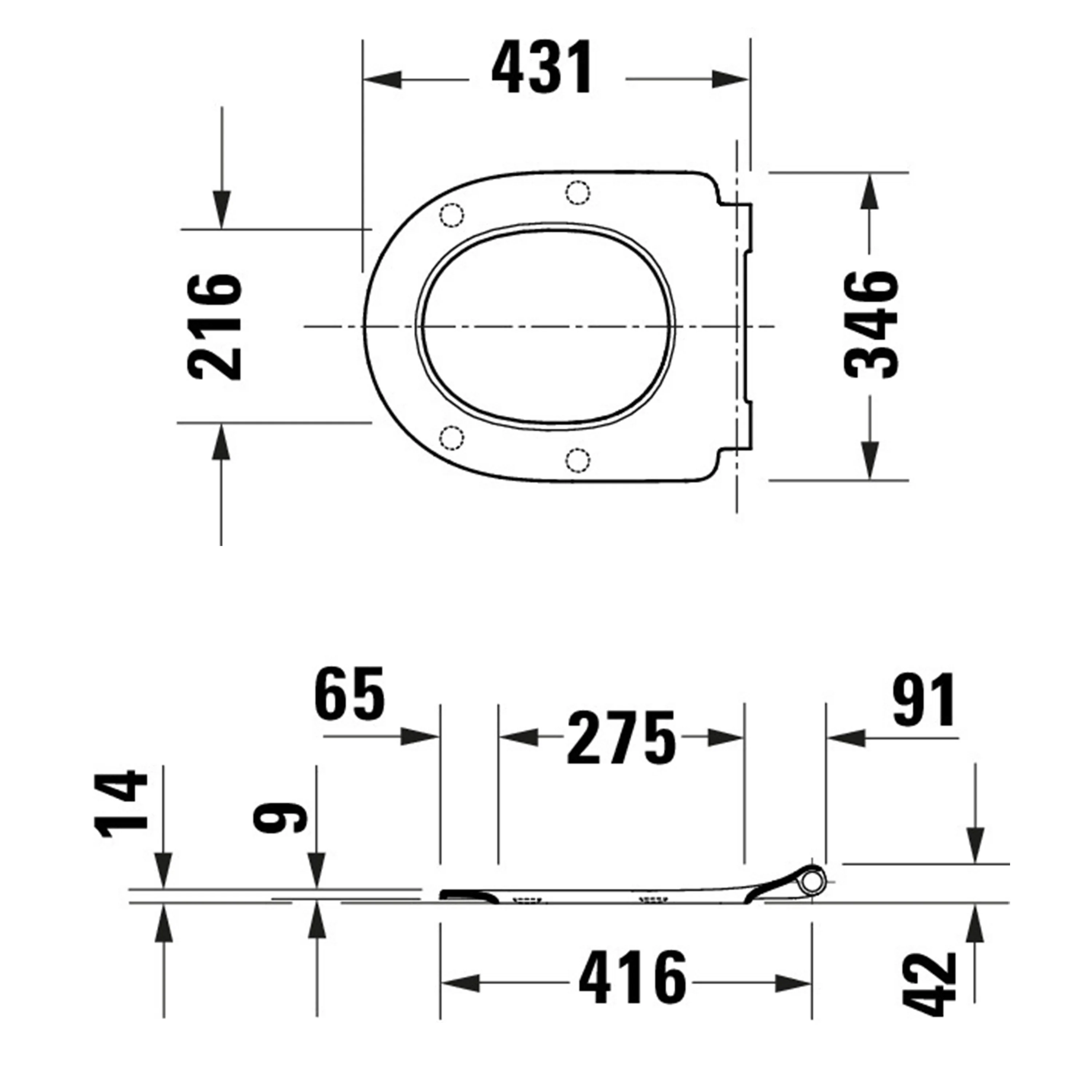 Duravit Univavo universell toalettsits med soft-close, oval - Image 5