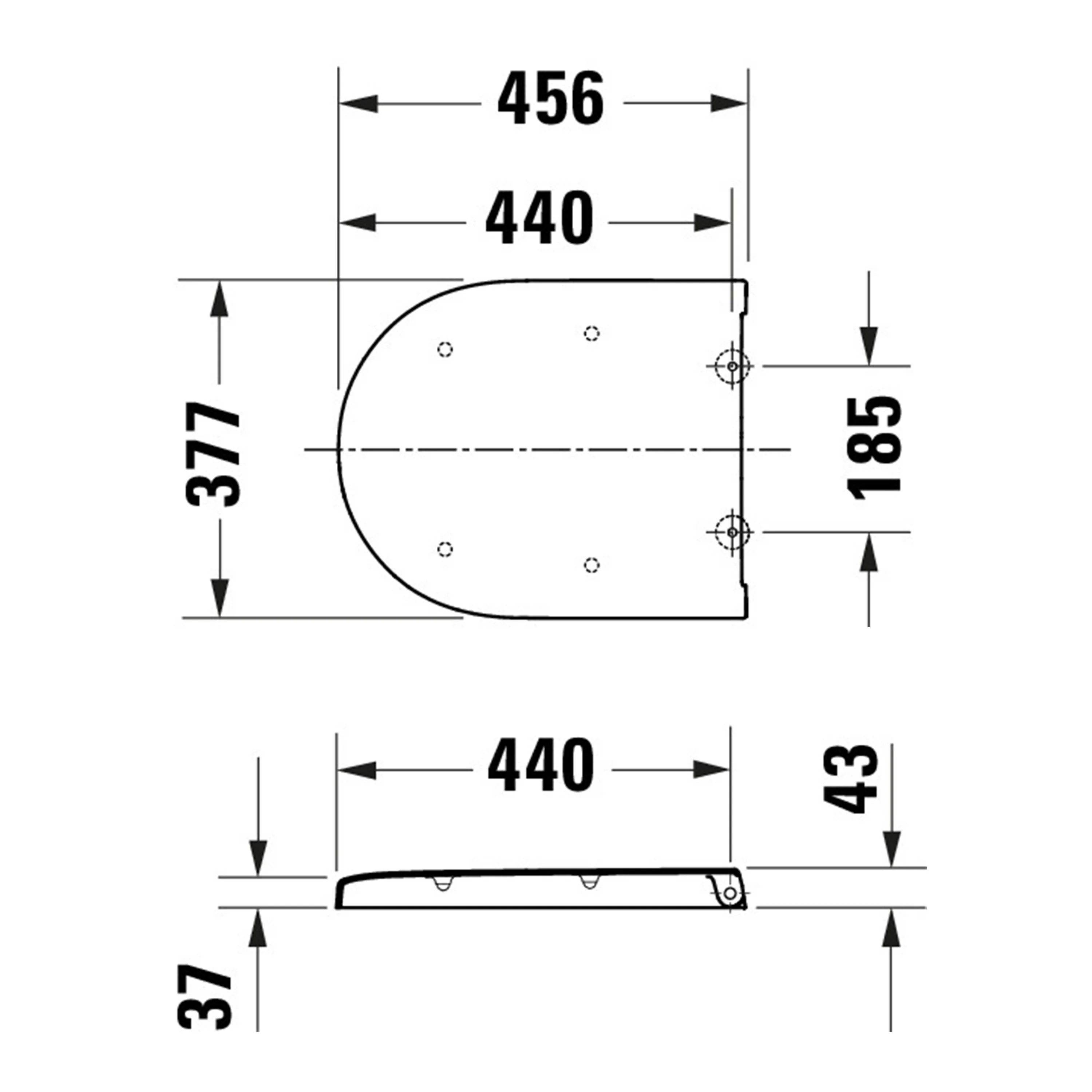 Duravit Univavo universell toalettsits med soft-close, rund - Image 4