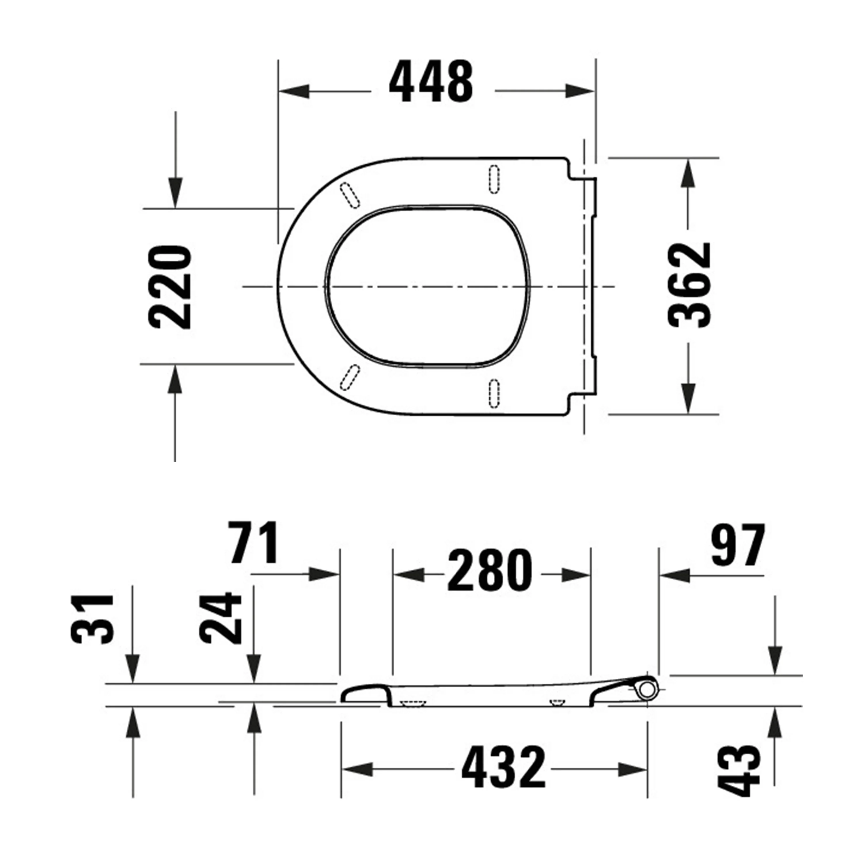 Duravit Univavo universell toalettsits med soft-close, rund - Image 5