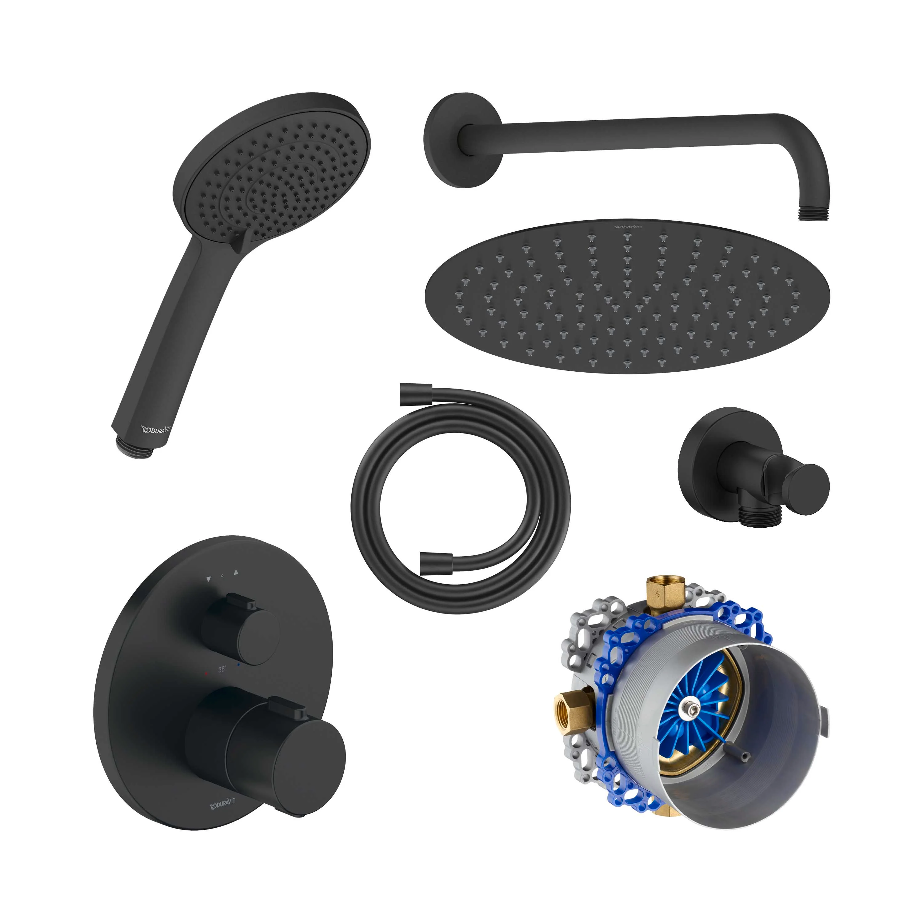 Duravit inbyggt duschsystem med termostat och takdusch - Image 10