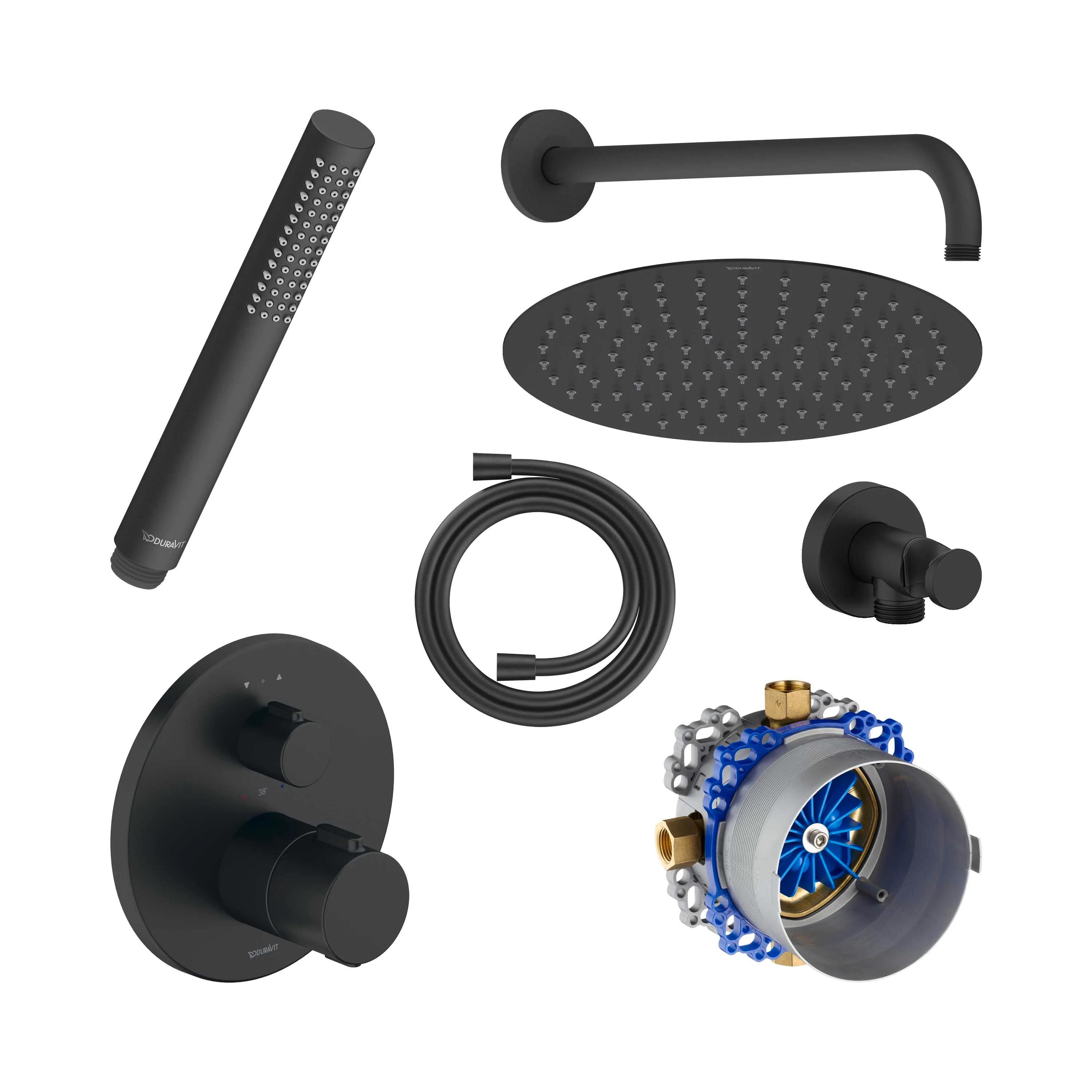 Duravit inbyggt duschsystem med termostat och takdusch - Image 11