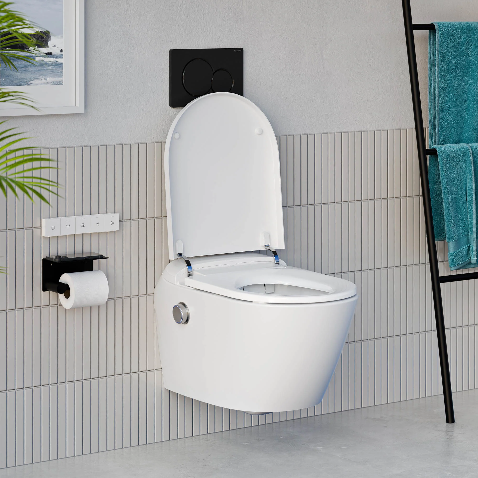 Dusch-WC komplett set T640 PRO med Geberit Duofix för väggmontering - Image 2