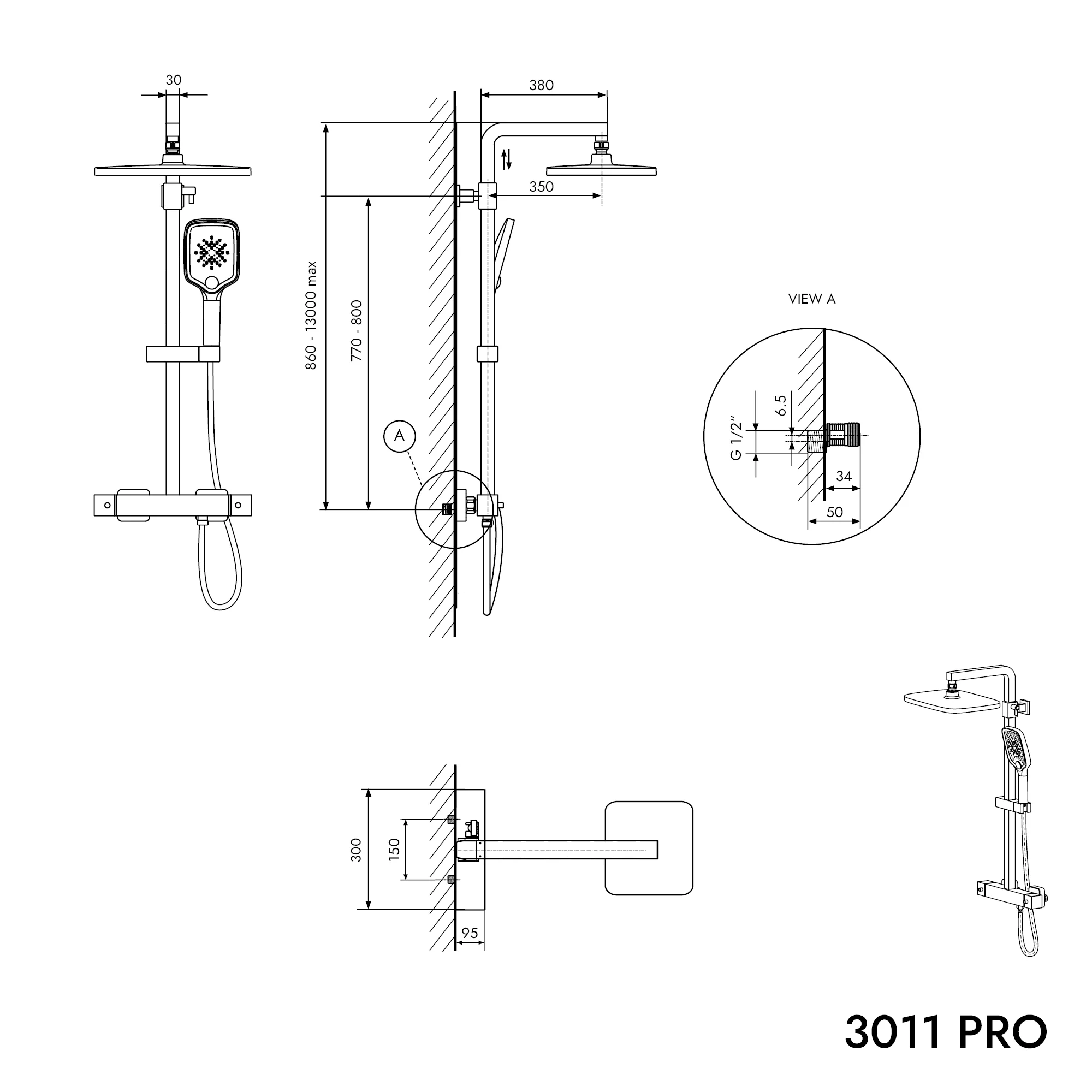 Duschpelare Termostat 3011 PRO - Image 5