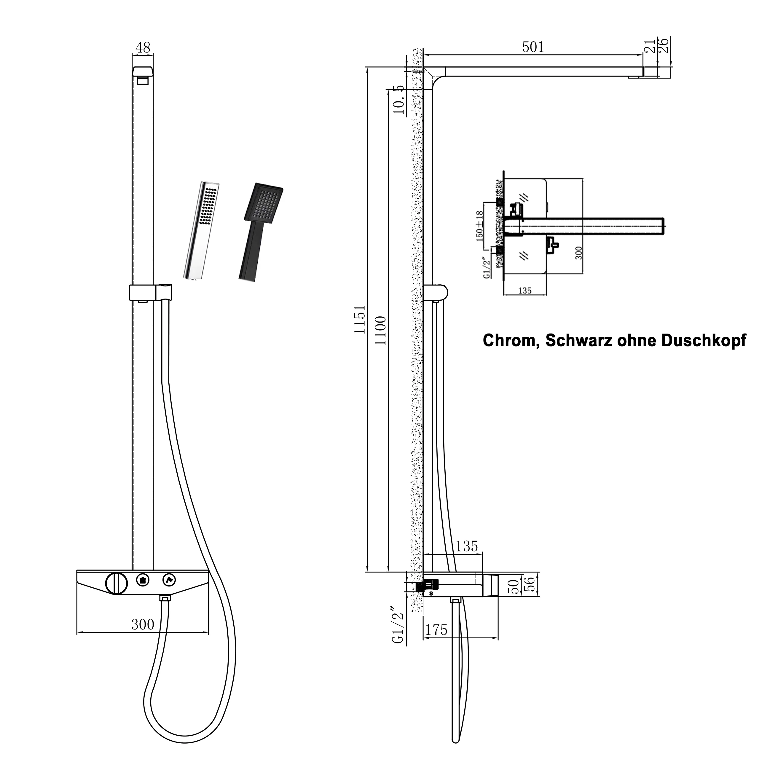 Utanpåliggande duschsystem NT7385 - Image 10
