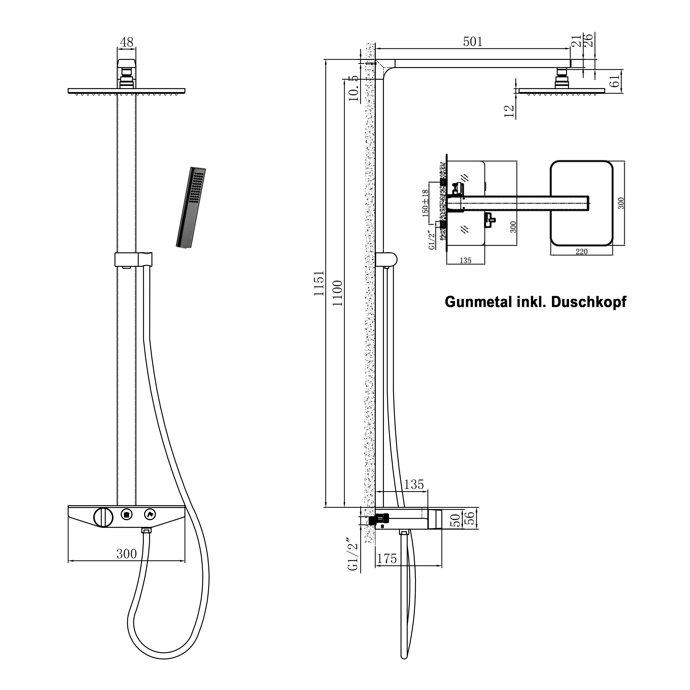 Utanpåliggande duschsystem NT7385 - Image 11
