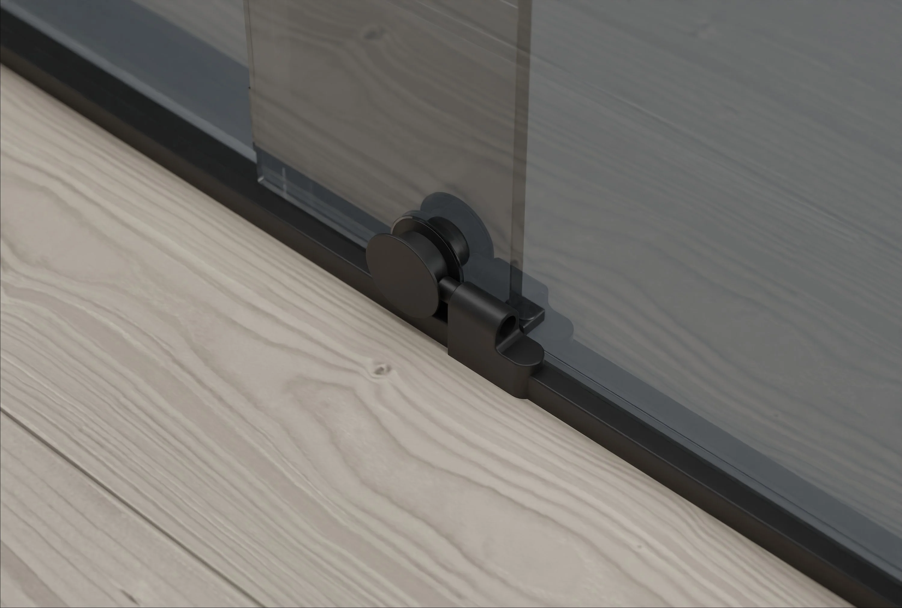 Duschskåp Walk-In NT101 Skjutdörr Svart matt - Nano Grey glas 8mm - bredd valbar - Image 10
