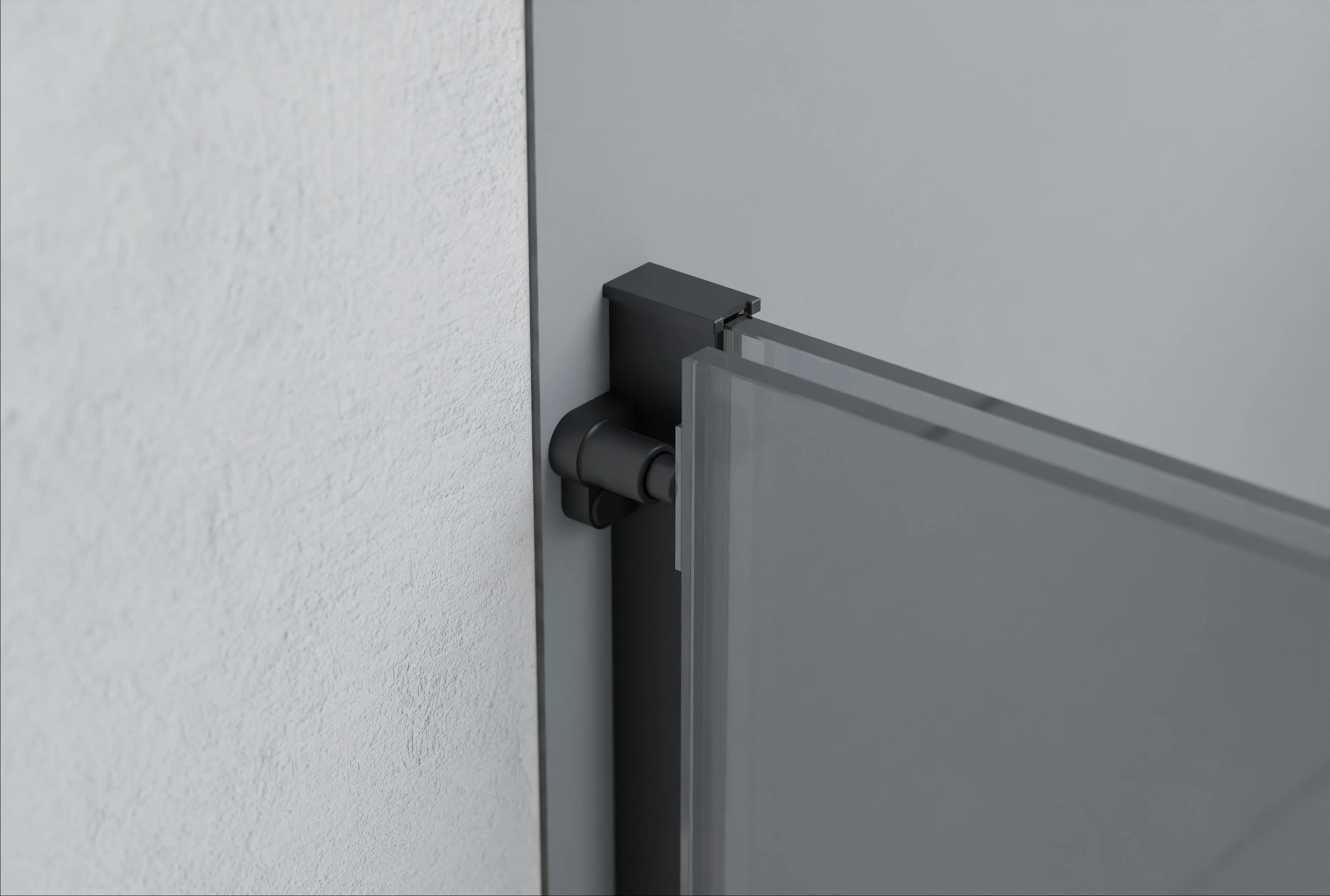 Duschskåp Walk-In NT101 Skjutdörr Svart matt - Nano Grey glas 8mm - bredd valbar - Image 11