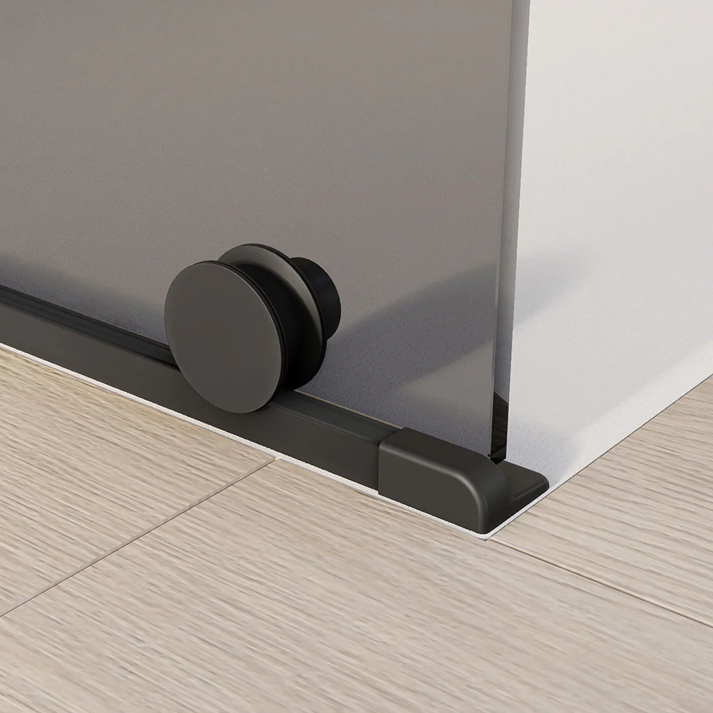 Duschskåp Walk-In NT101 Skjutdörr Svart matt - Nano Grey glas 8mm - bredd valbar - Image 16