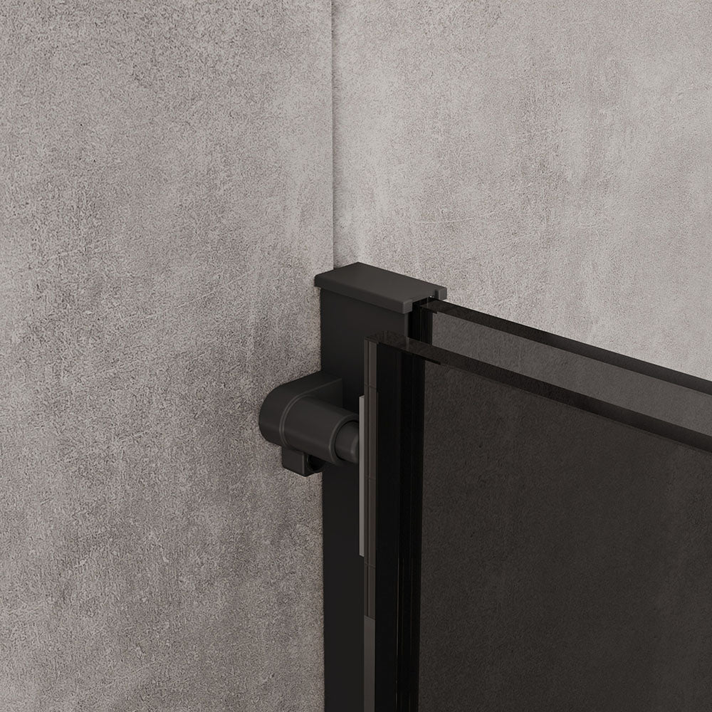 Duschskåp Walk-In NT101 Skjutdörr Svart matt - Nano Grey glas 8mm - bredd valbar - Image 18