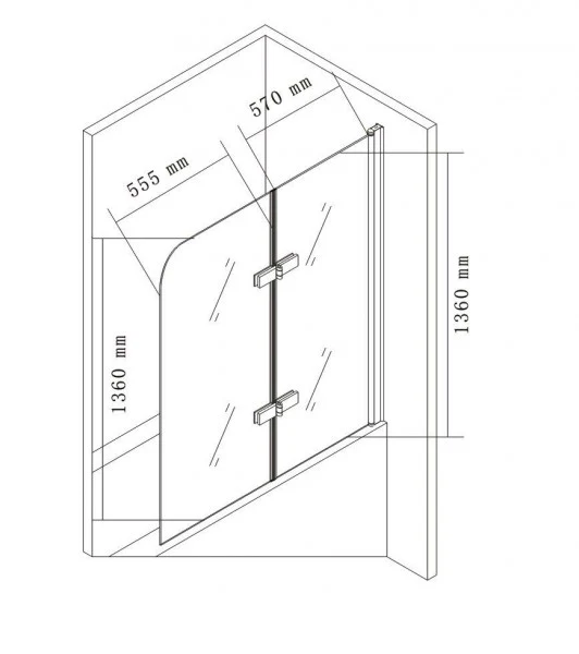 Duschskärm av äkta nano-glas EX209 - 1200 x 1400 x 6 mm - Image 5
