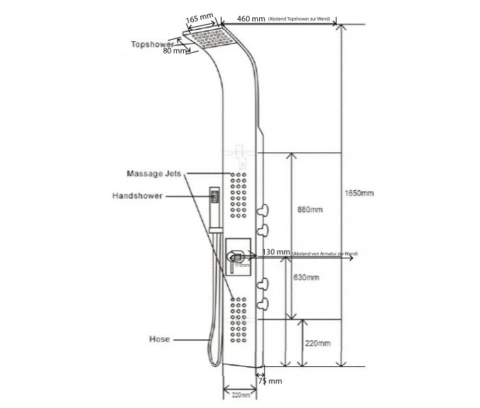 Duschsystem med SEDAL-termostat Duschpelare 8815 - Image 5
