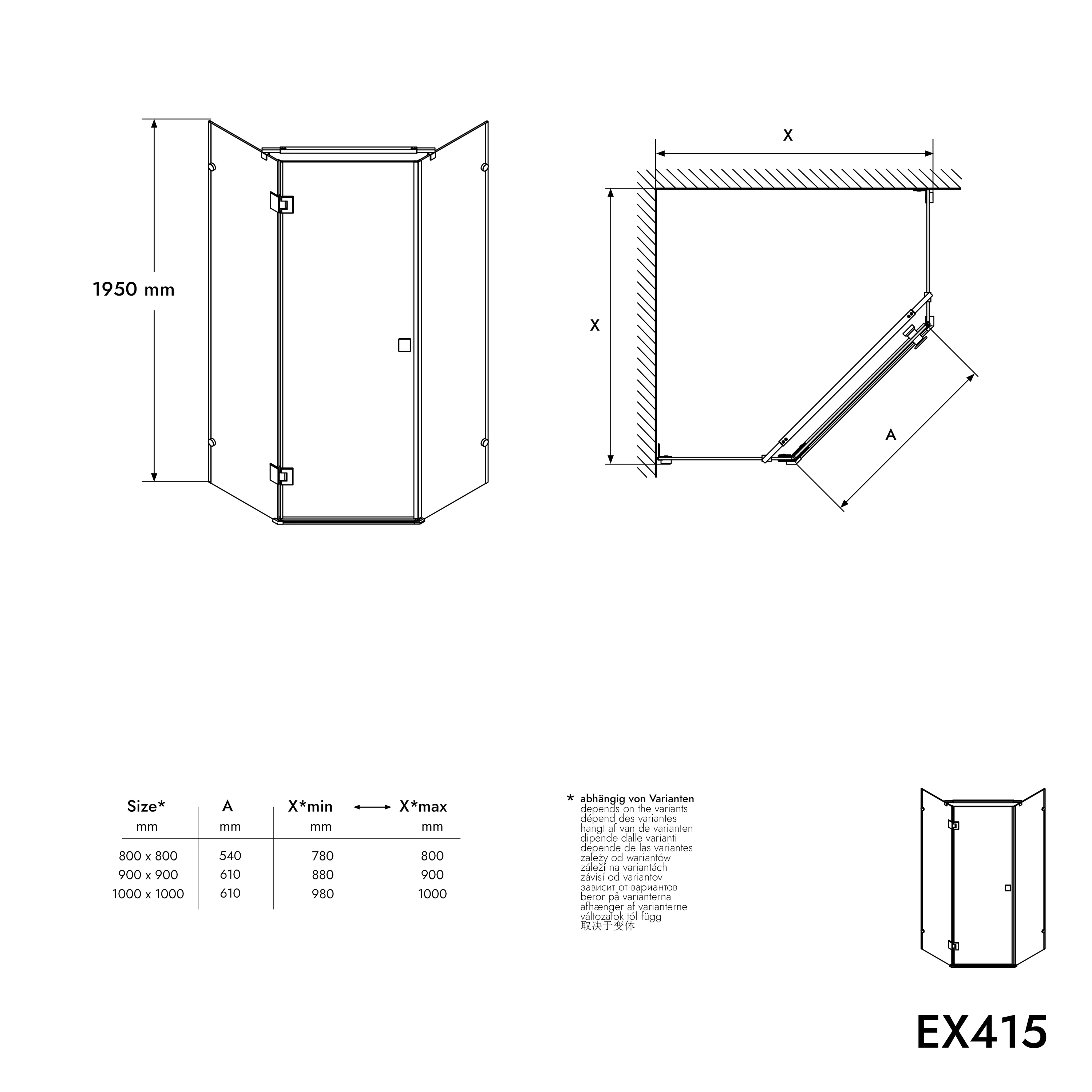 Femkantig duschvägg EX415 - Image 6