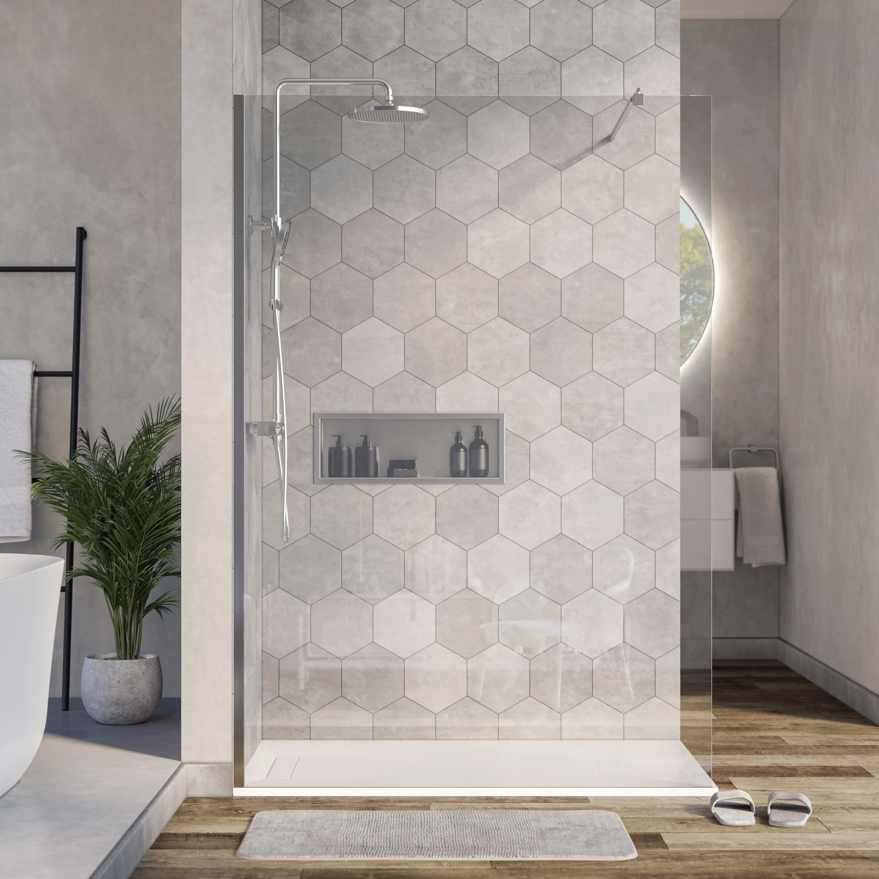 Duschvägg Walk-In Nano äkta glas EX101 - Image 8