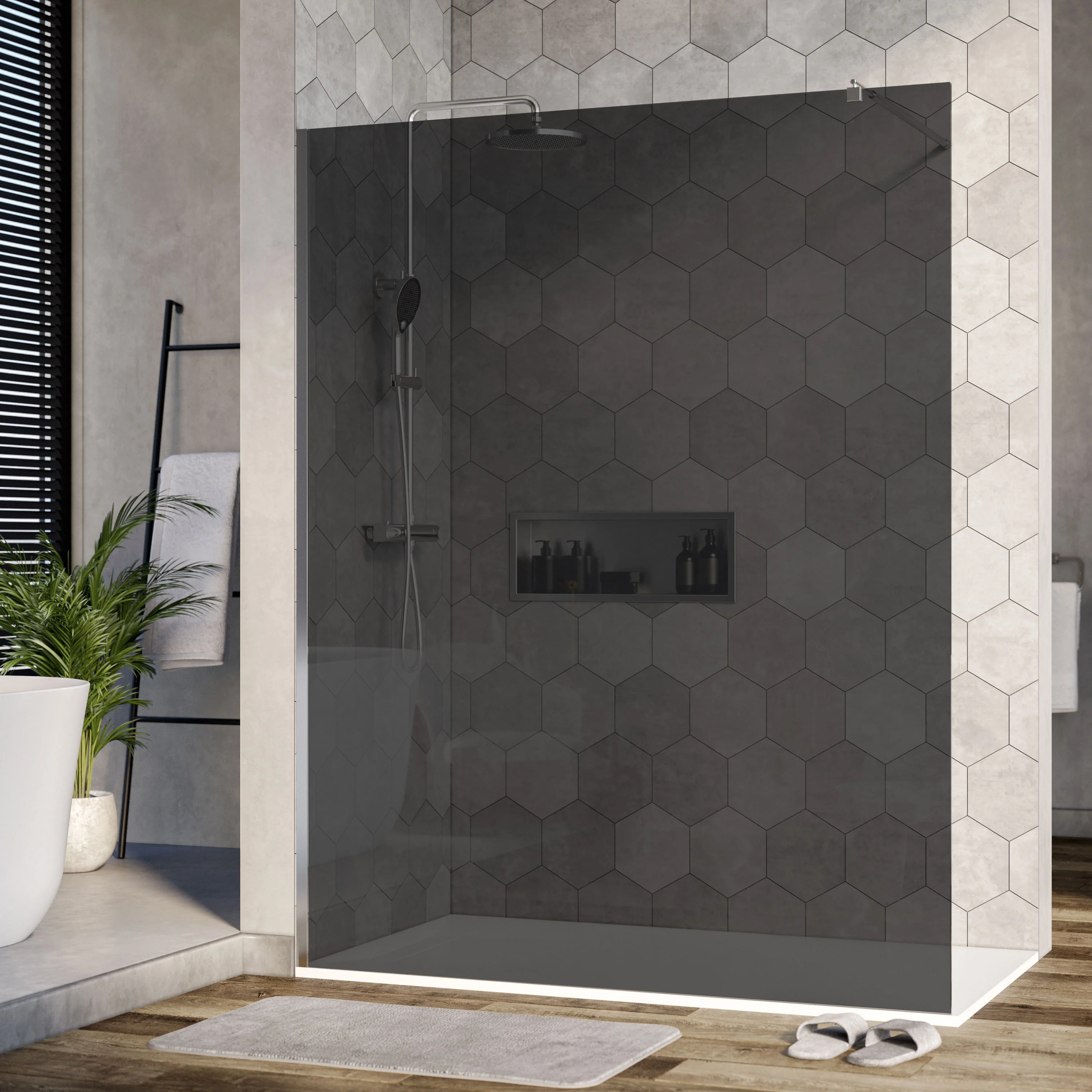 Duschvägg Walk-In Nano real glass EX101 - Image 3
