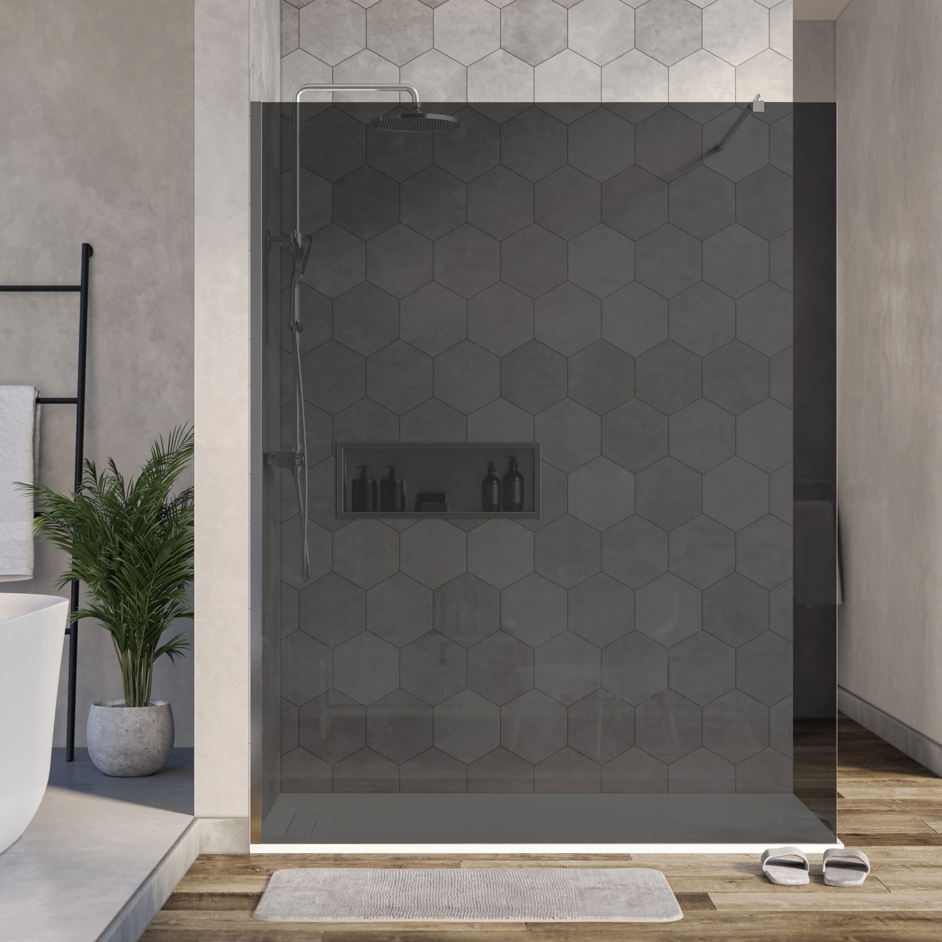 Duschvägg Walk-In Nano real glass EX101 - Image 4