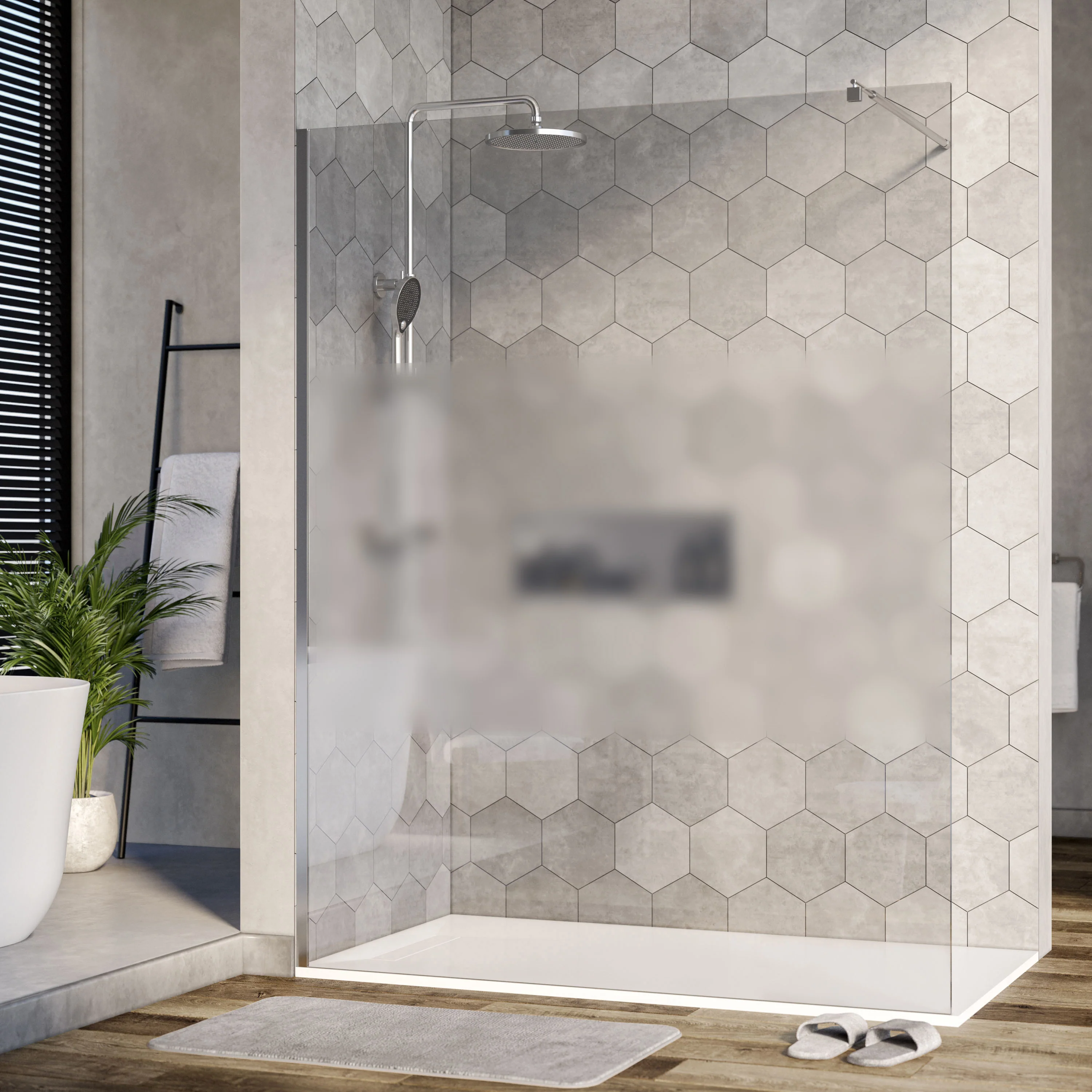 Duschvägg Walk-In Nano äkta glas EX101 - Image 3