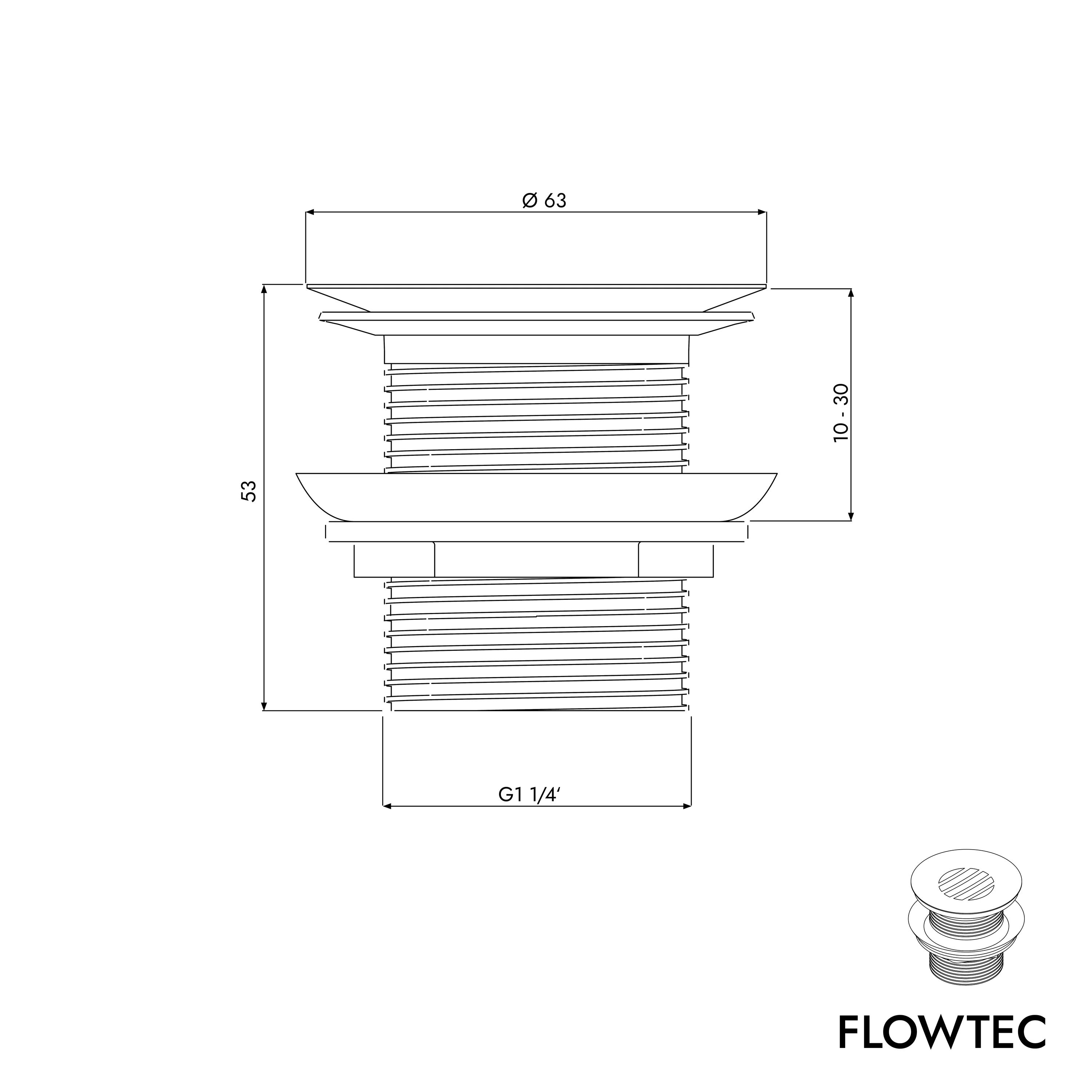 Avloppsventil FLOWTEC med sil - Image 5