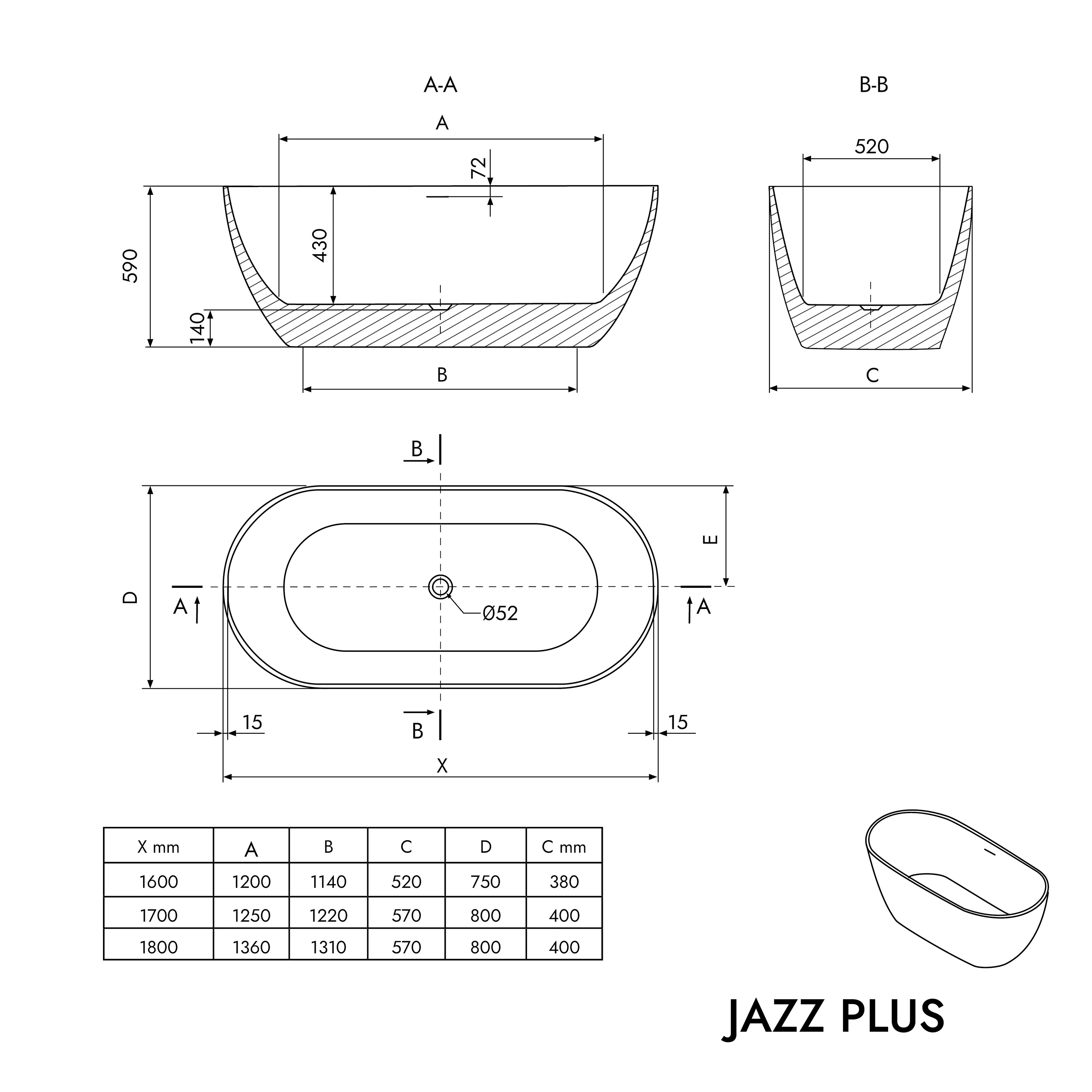 Fristående badkar JAZZ PLUS 2.0 - Image 4
