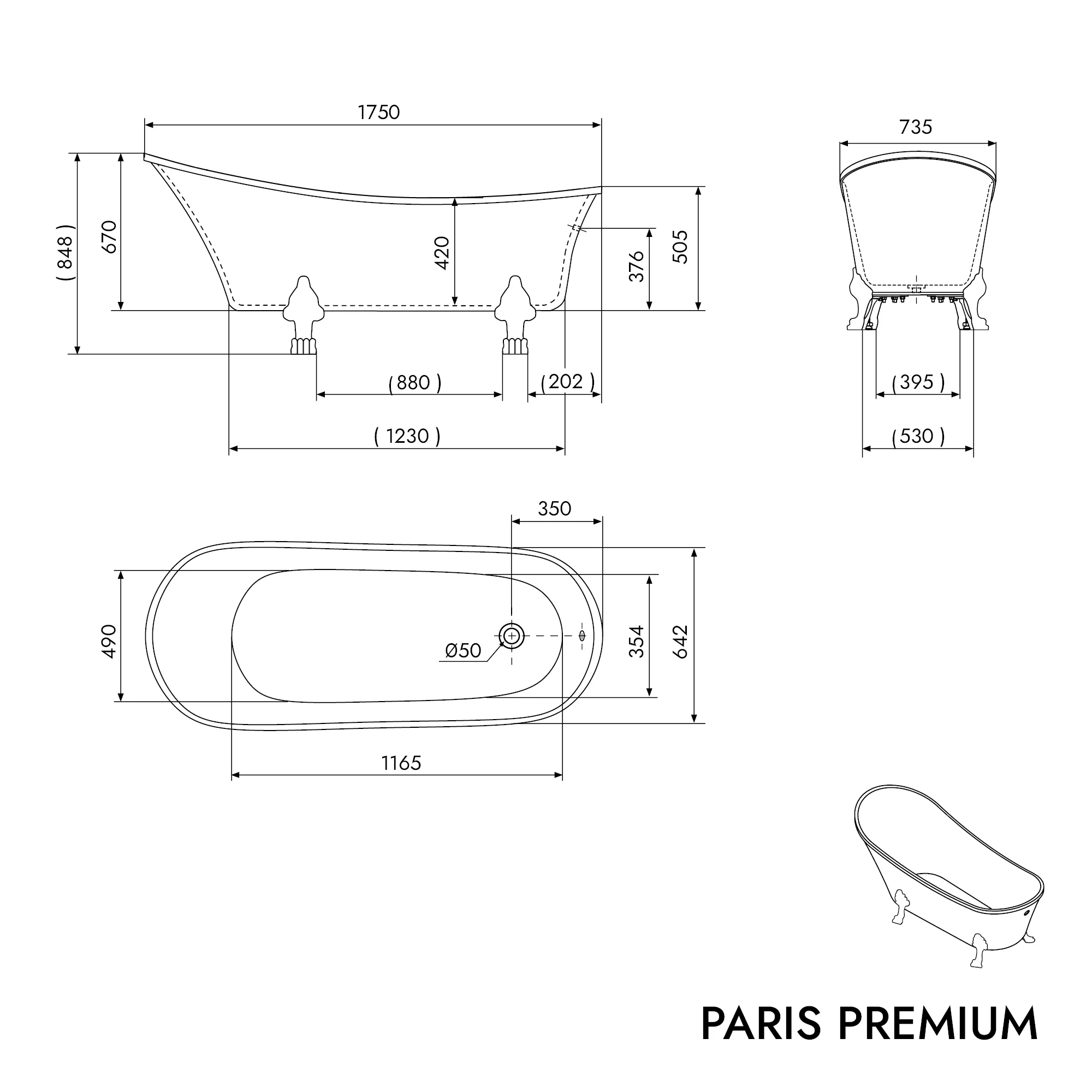 Fristående badkar PARIS PREMIUM - Image 7