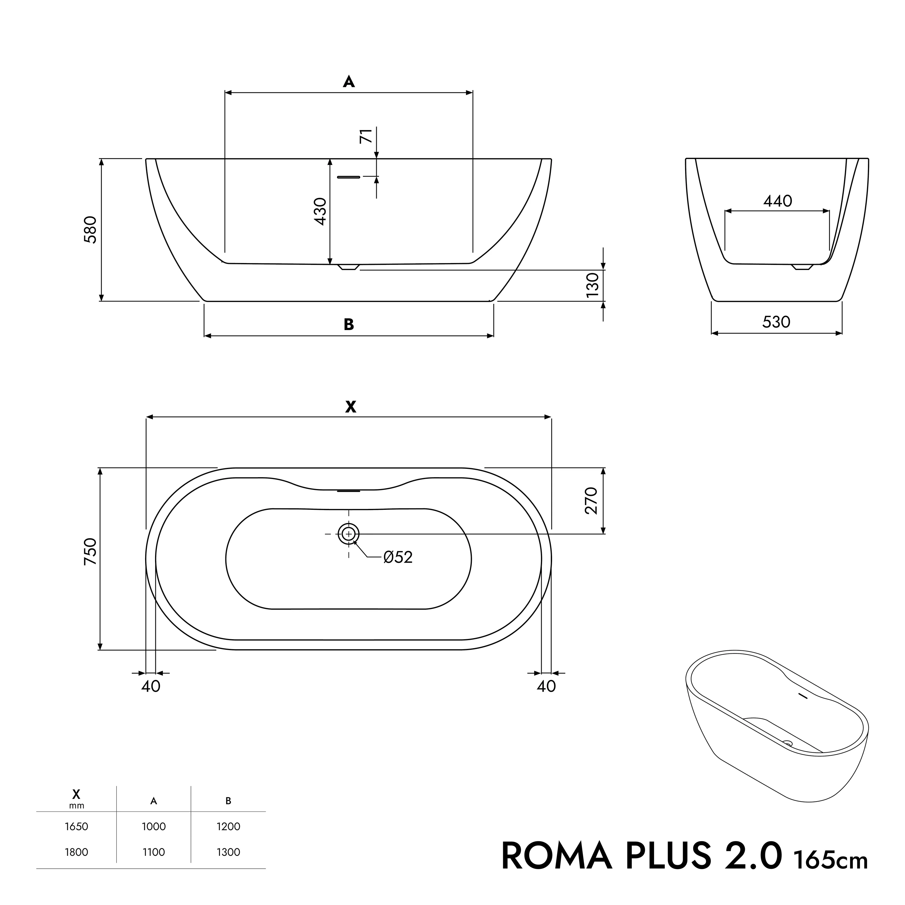 Fristående badkar ROMA PLUS 2.0 - Image 4