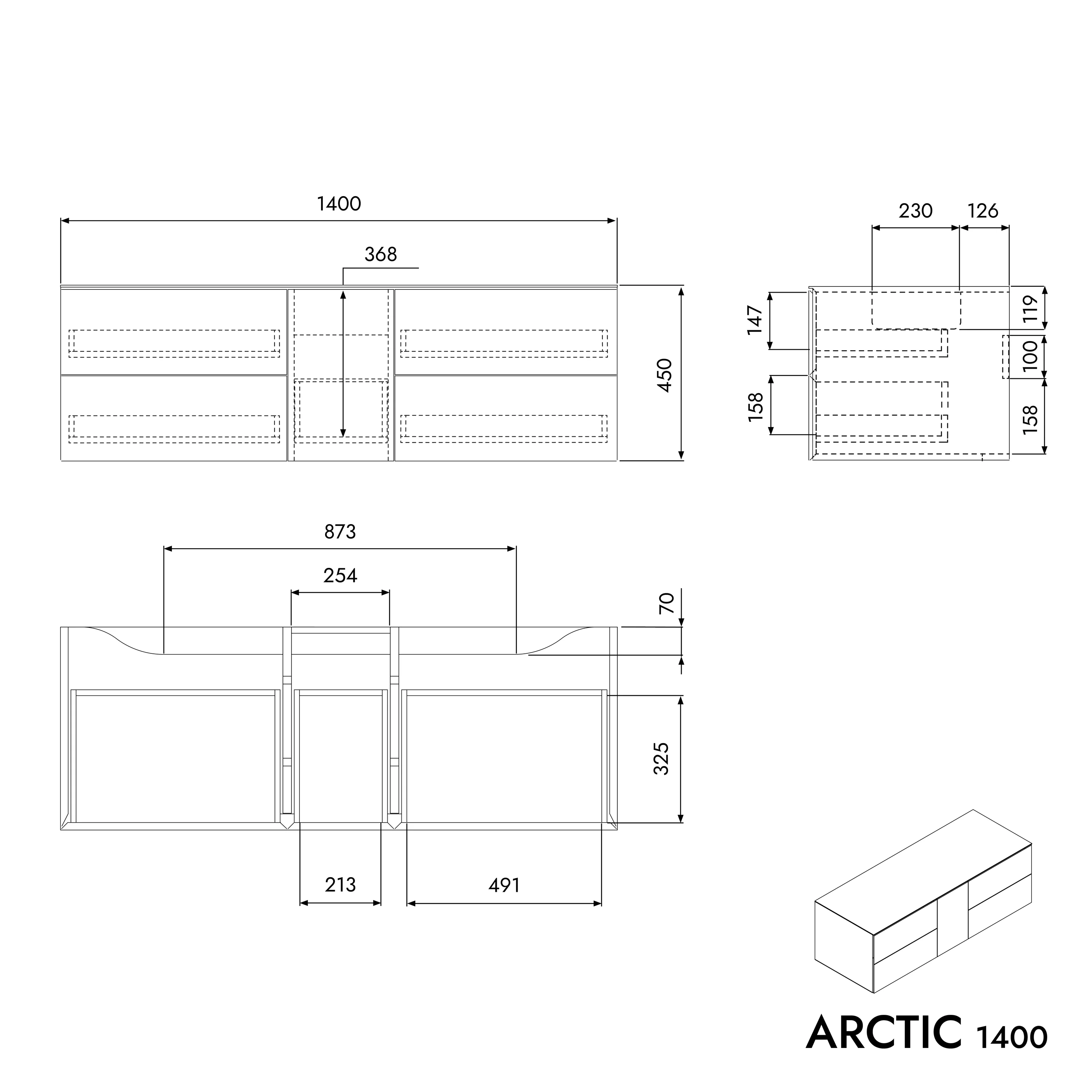 Tvättställsskåp ARCTIC 1400 - Image 6