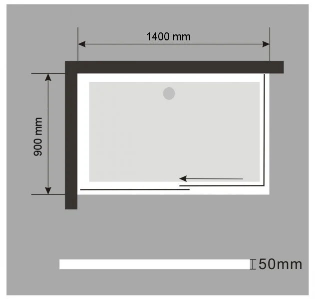Fyrkantigt duschkar - 140 x 90 cm - med avlopp - Image 4