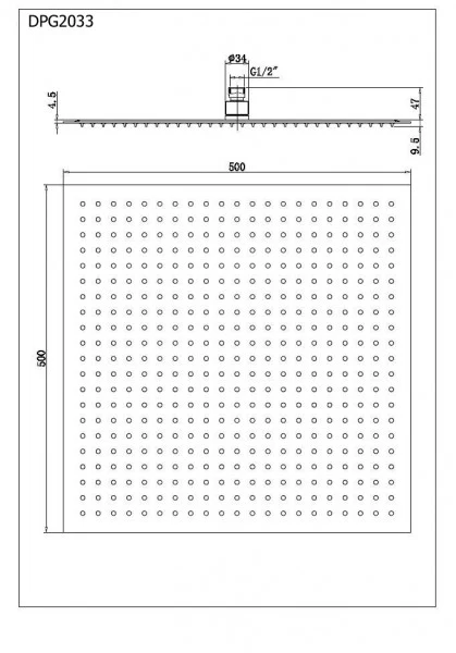 Fyrkantigt duschmunstycke DPG2033 - Image 3