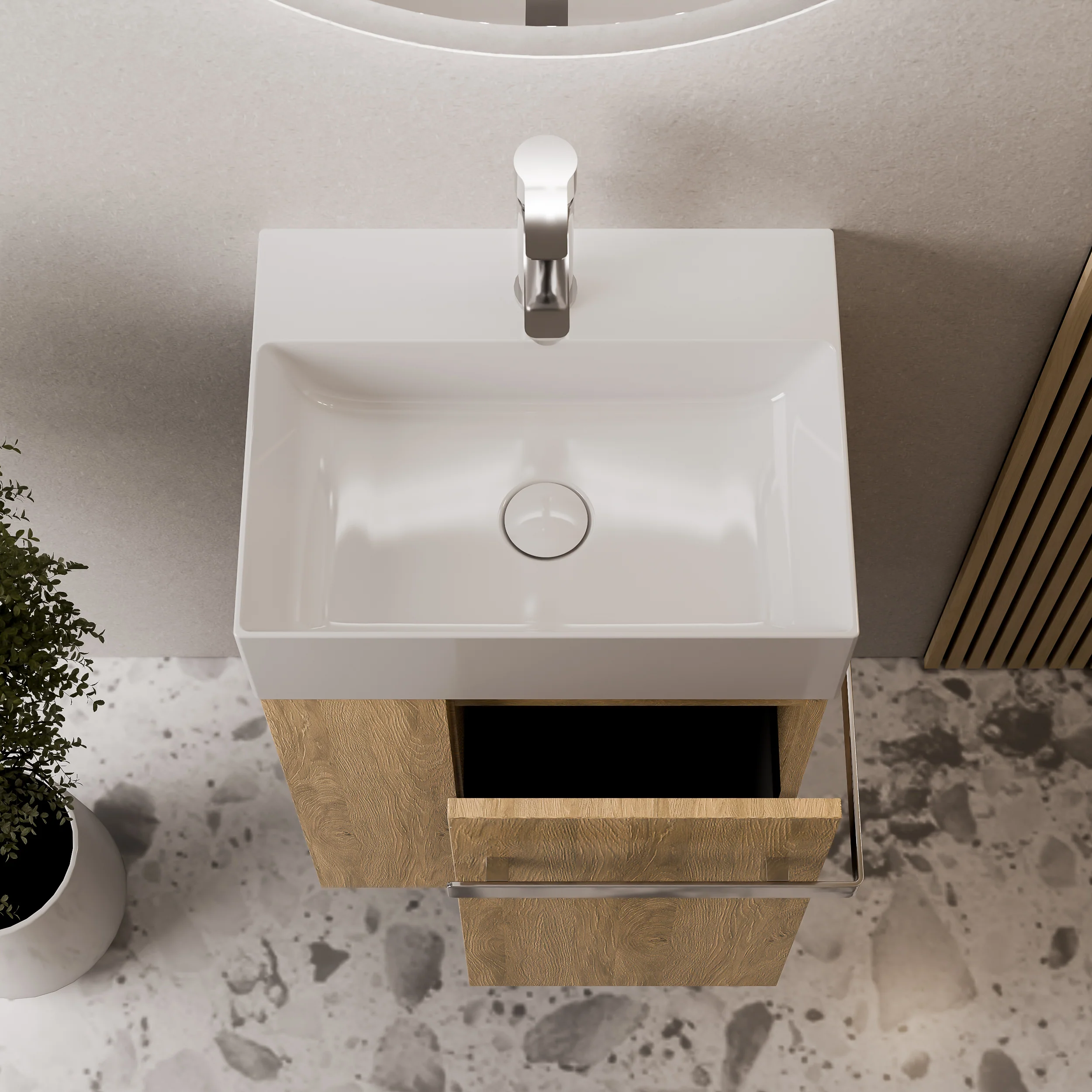 Gäst-WC badrumsmöbelset COMPACT 45 cm med handfat - Image 12