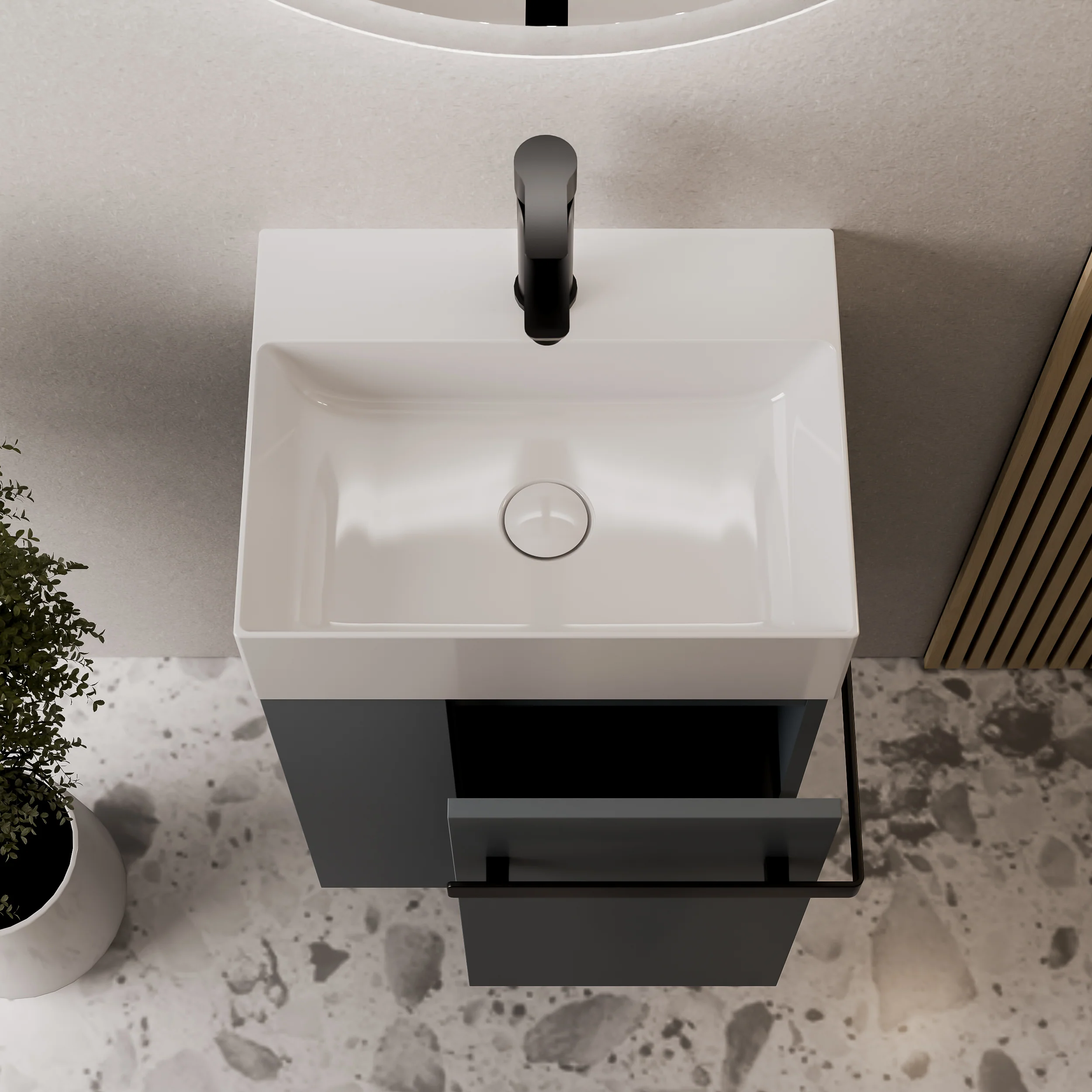Gäst-WC badrumsmöbelset COMPACT 45 cm med handfat - Image 19