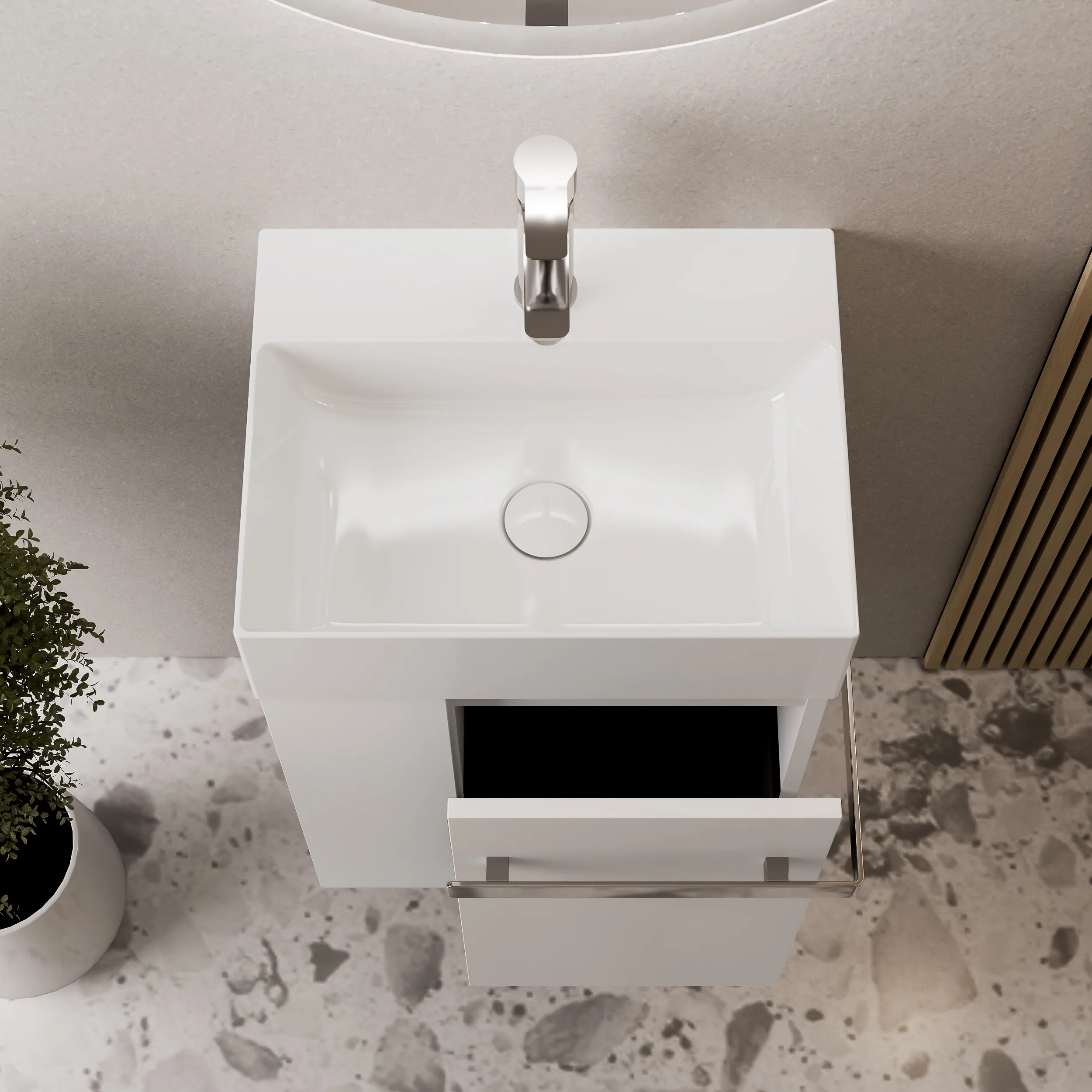 Gäst-WC badrumsmöbelset COMPACT 45 cm med handfat - Image 40