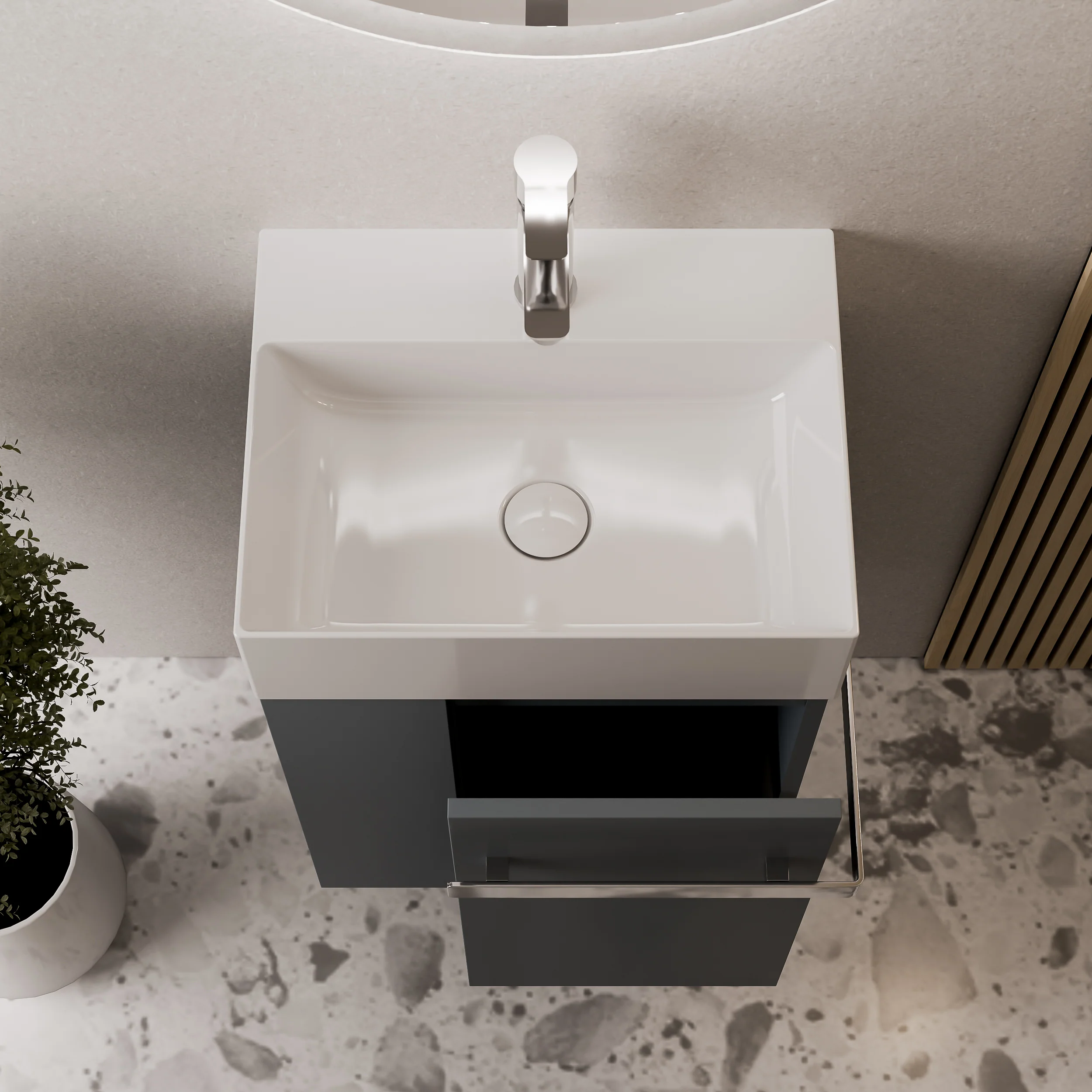 Gäst-WC badrumsmöbelset COMPACT 45 cm med handfat - Image 5
