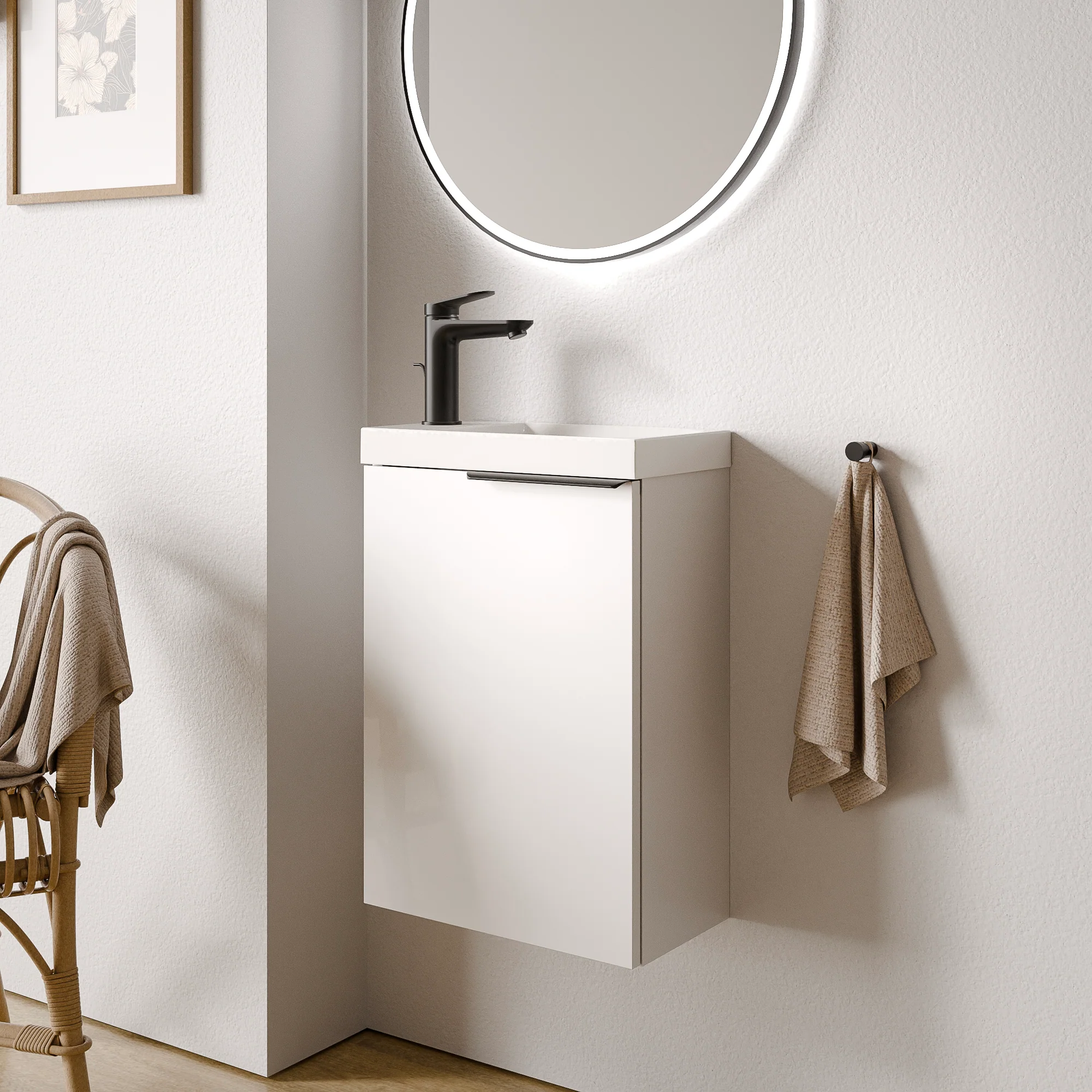 Gästtoalett badrumsmöbel set TIM 40 cm med handfat - Image 27