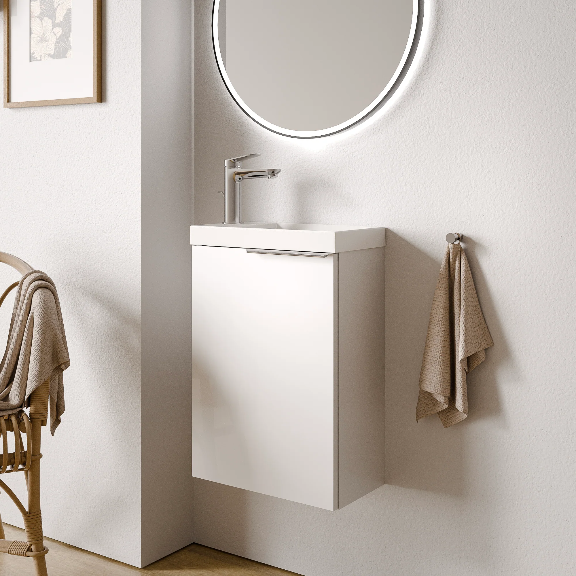 Gästtoalett badrumsmöbel set TIM 40 cm med handfat - Image 28