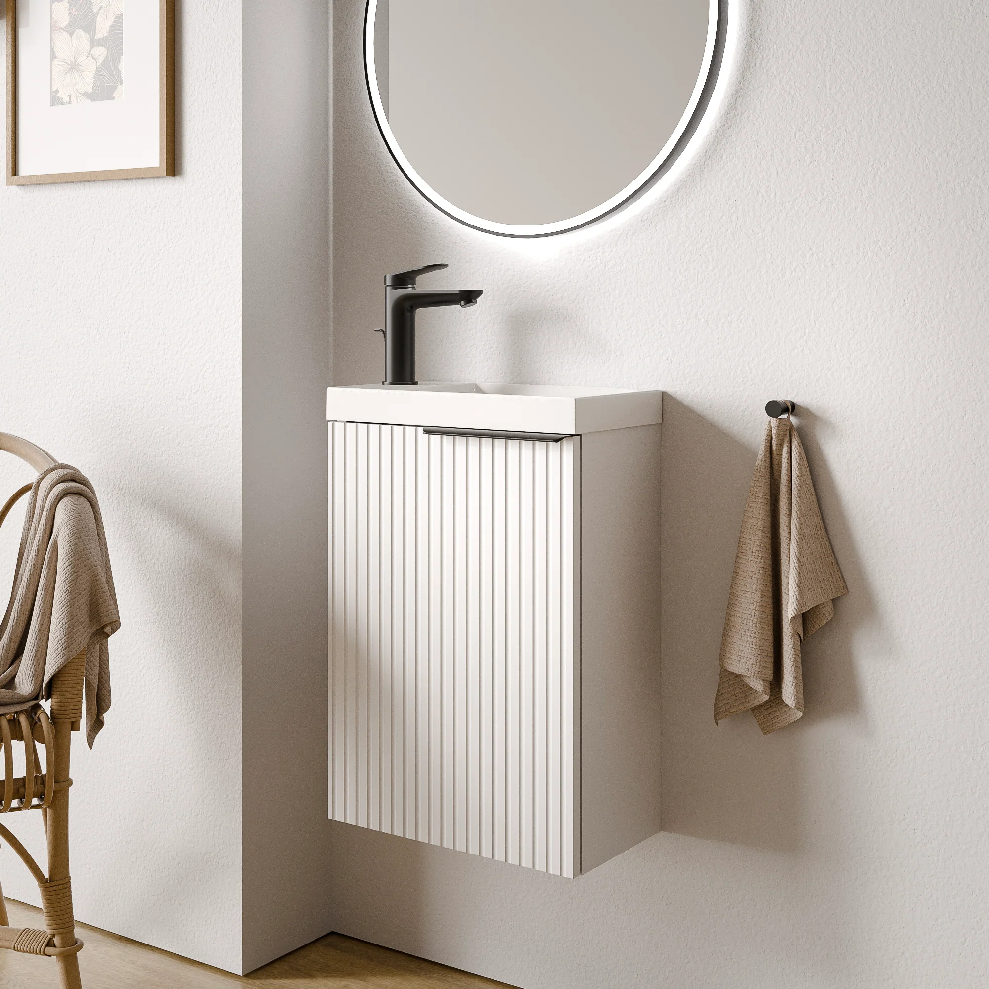 Gästtoalett badrumsmöbel set TIM 40 cm med handfat - Image 31