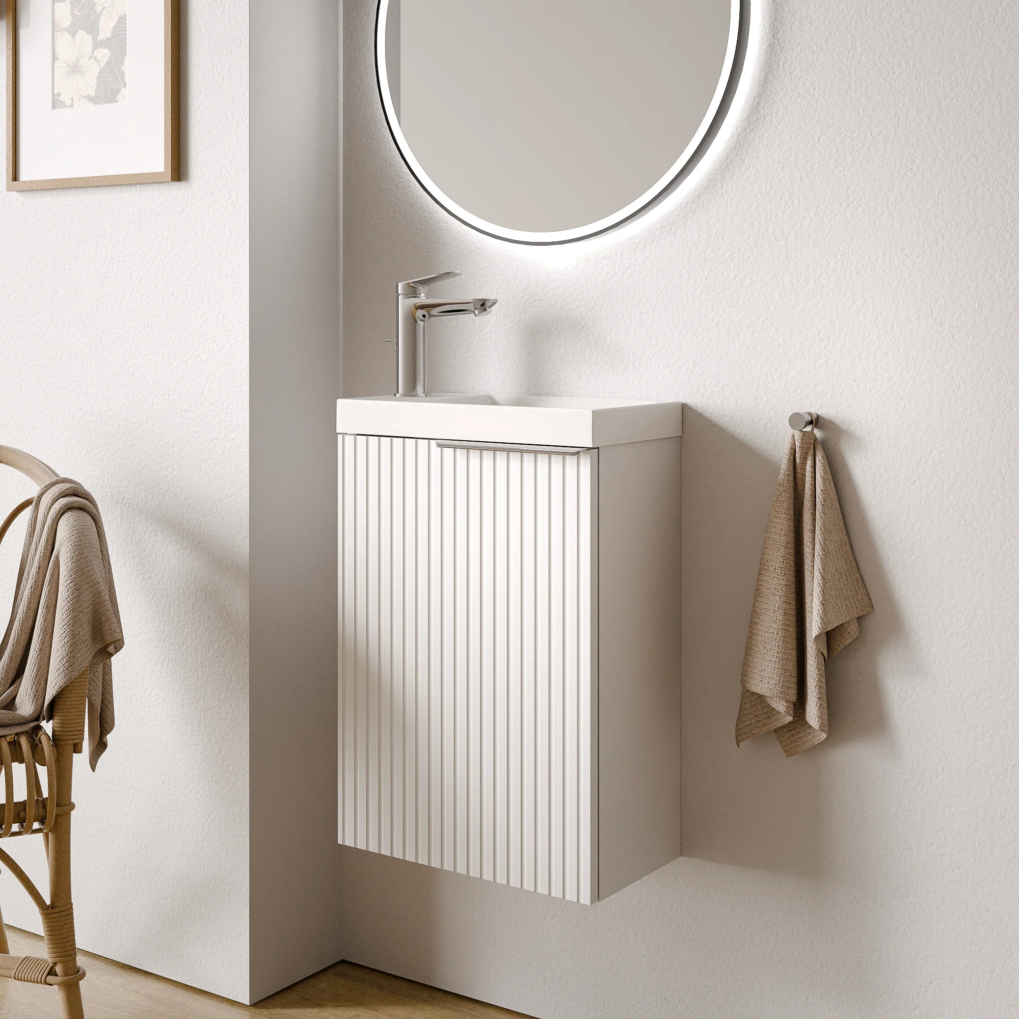 Gästtoalett badrumsmöbel set TIM 40 cm med handfat - Image 32