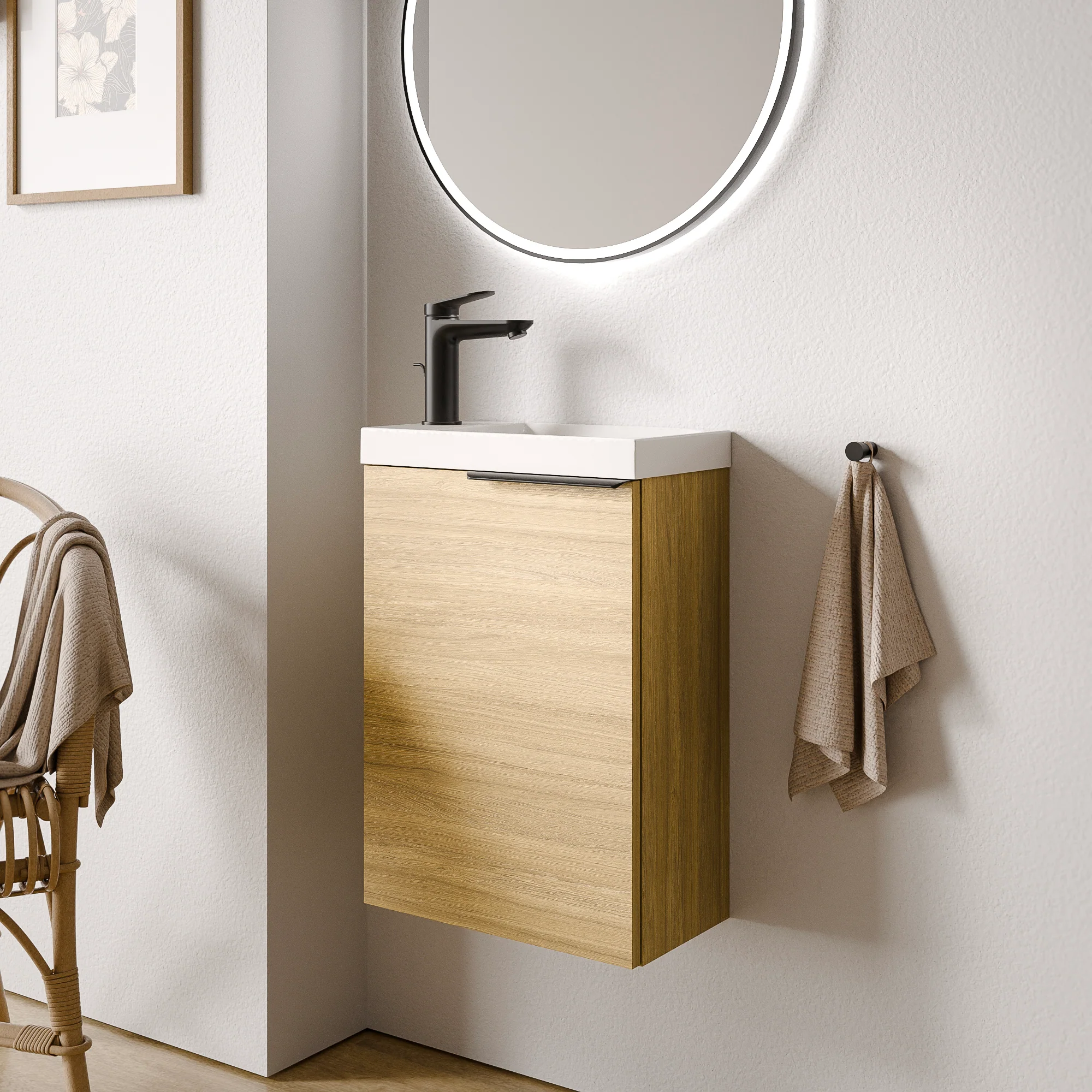 Gästtoalett badrumsmöbel set TIM 40 cm med handfat - Image 4