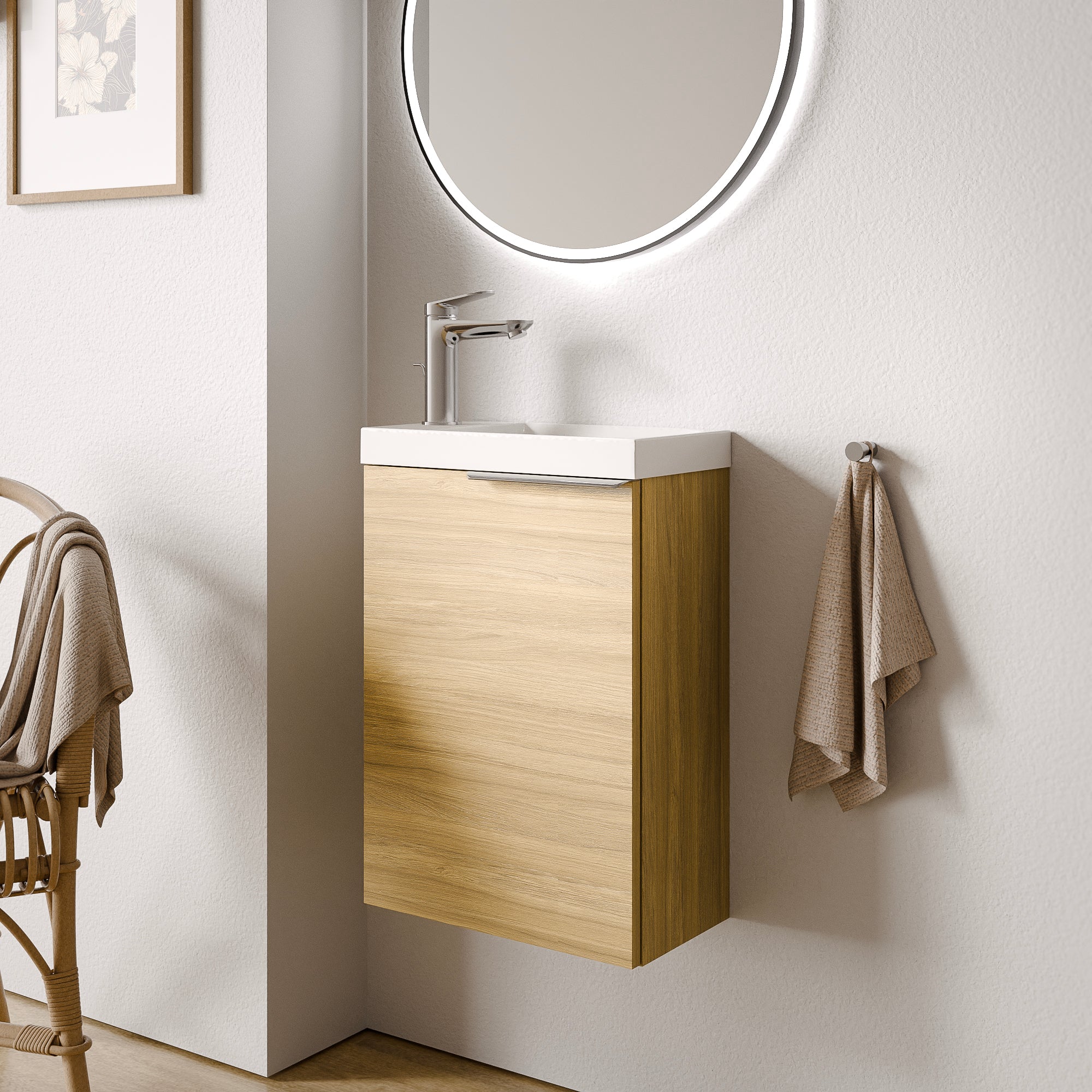 Gästtoalett badrumsmöbel set TIM 40 cm med handfat - Image 6