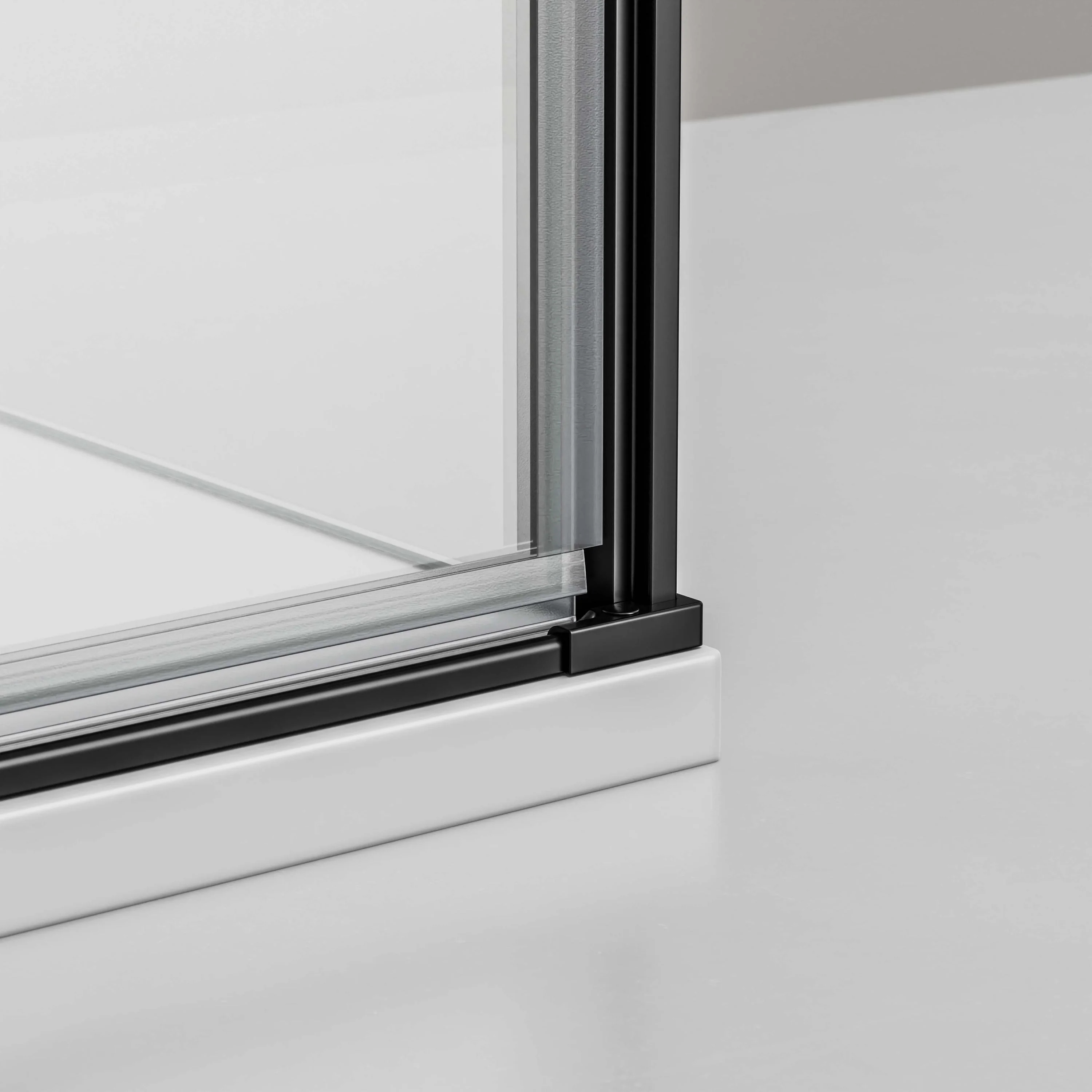 Hörndusch av äkta nano-glas 6 mm, EX 416S svart - 90 x 90 x 195 cm - Image 3