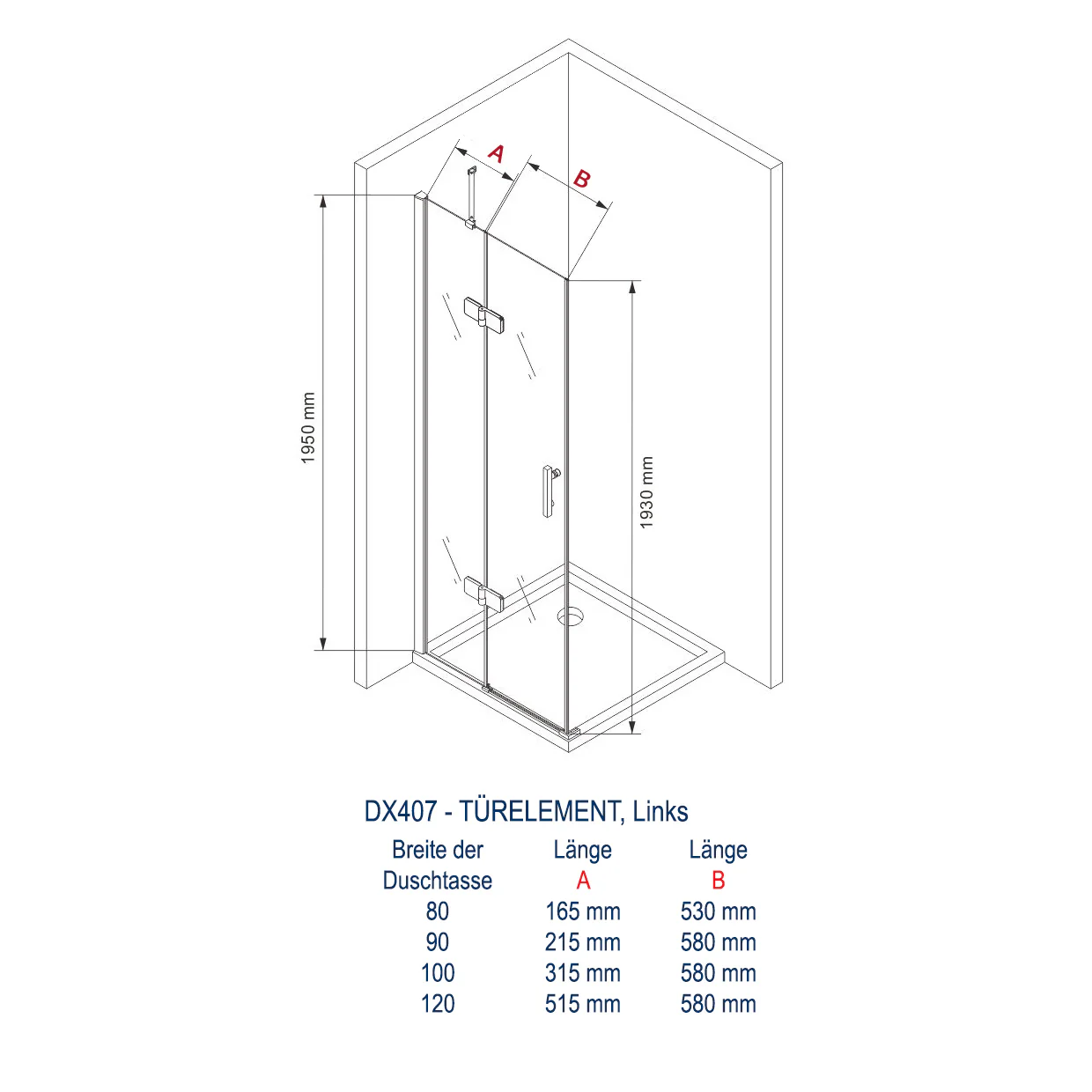 Hörn-dusch med svängdörrar DX407 - Image 7